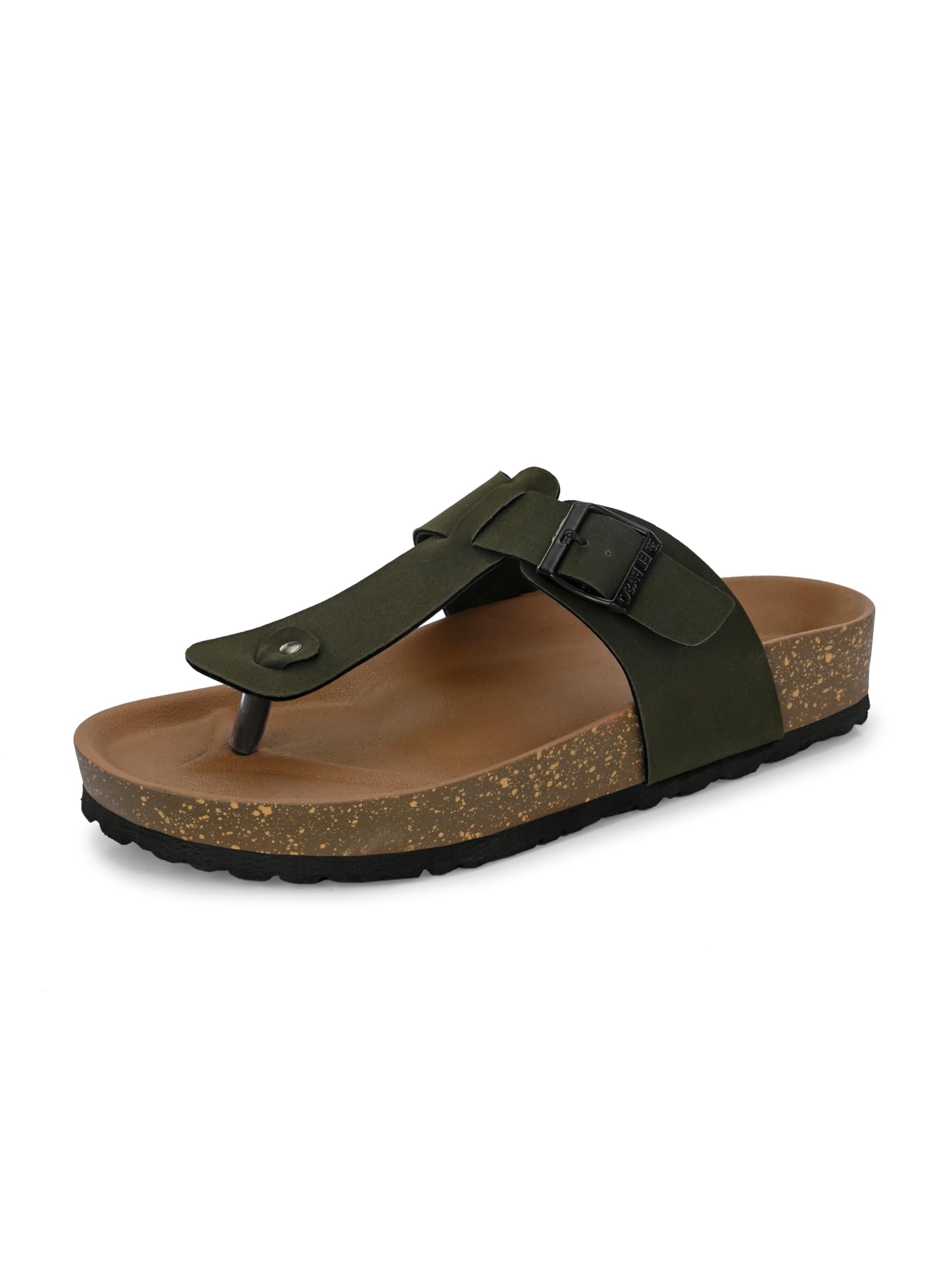 EL PASO Mens Olive Stock Leather Stock Cork Slippers Birk Sandals - 8 UK (B0D92Q1PXH) Amazon Price History, Amazon Price Tracker