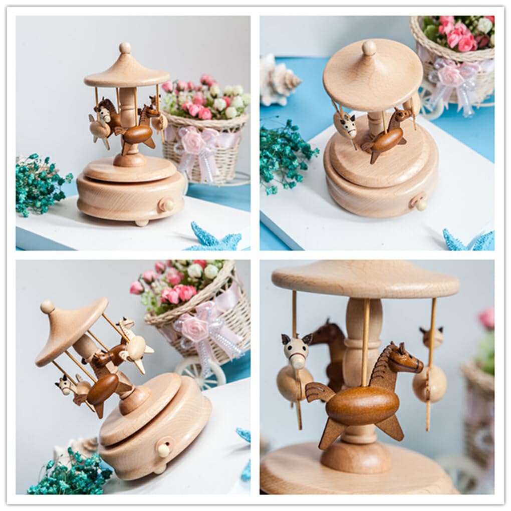 Carillon Castle Carousel - Regalo per Compleanno o Natale con Artigianato Squisito e Artigianato alla Moda, Giostra