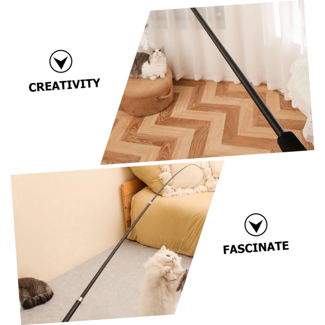FRCOLOR 2 Juegos De Juguetes Interactivos para Gatos De Interior Telescópicos De Brillantes 2 Unidades
