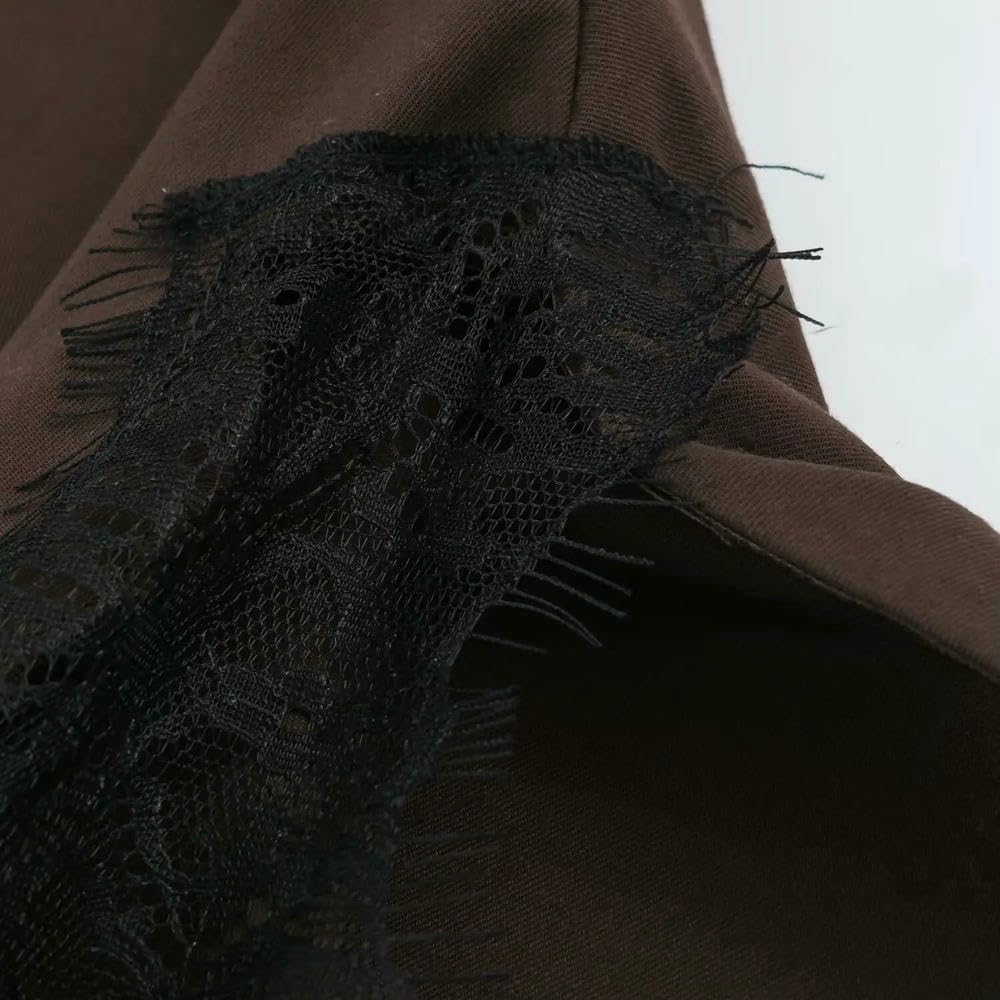 QXDZSW Été Femmes Mode Col V Asymétrique Dentelle Décoration Top Femme Sexy Dos Nu Sans Manches Bouton Solide Partie Top