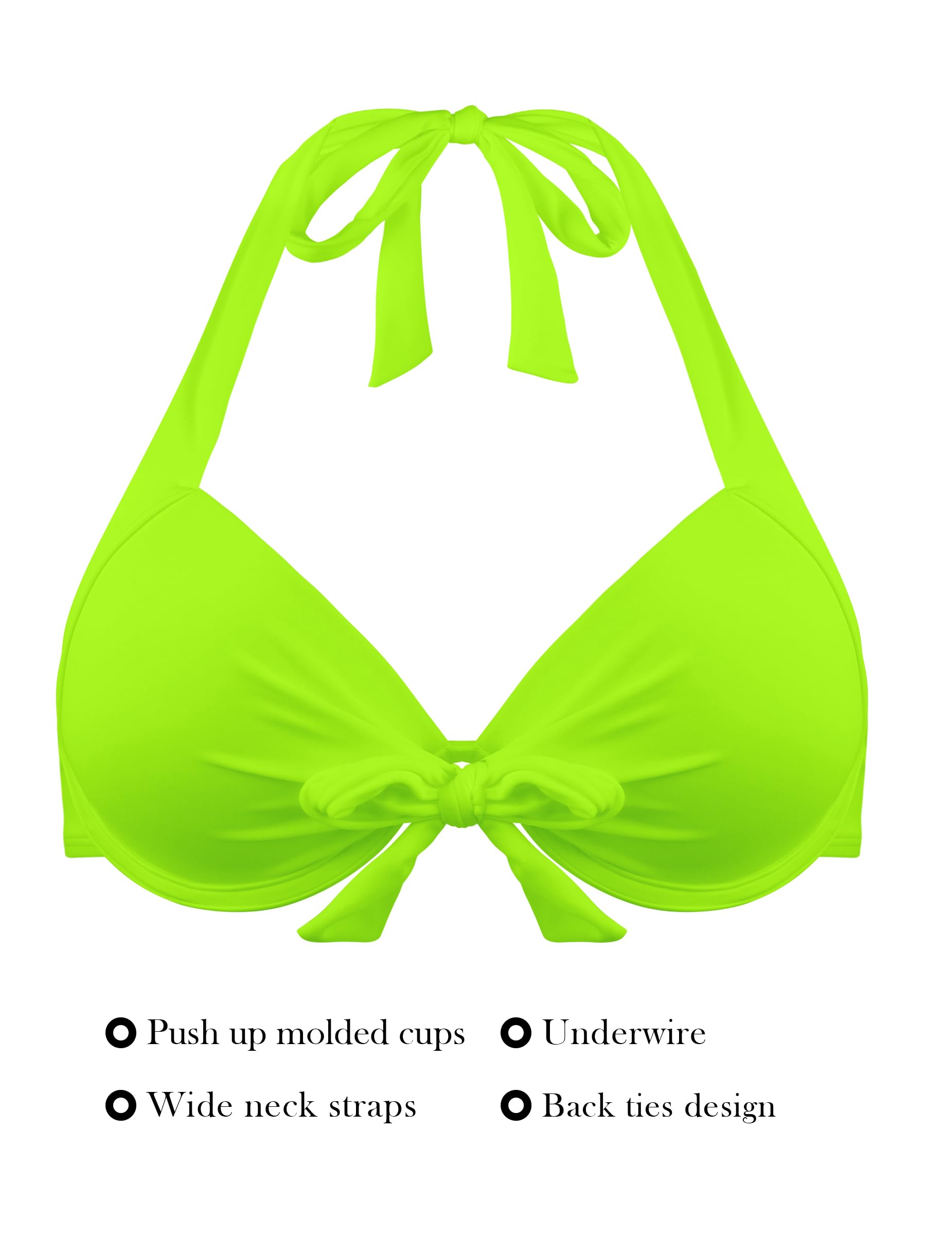 Ocean Blues Haut de bikini push-up dos nu pour femme