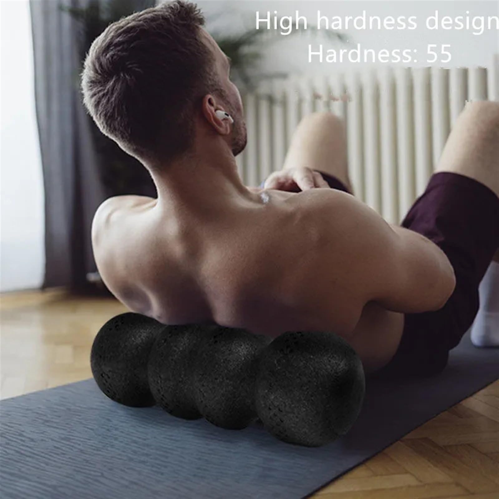 Rullo In Schiuma Rullo di schiuma Massaggio muscolare Forma ossea EPP Palestra Yoga Rilascio miofasciale Rotolo Colonna Sport Albero Fitness Lombare Schiena(Black blue)