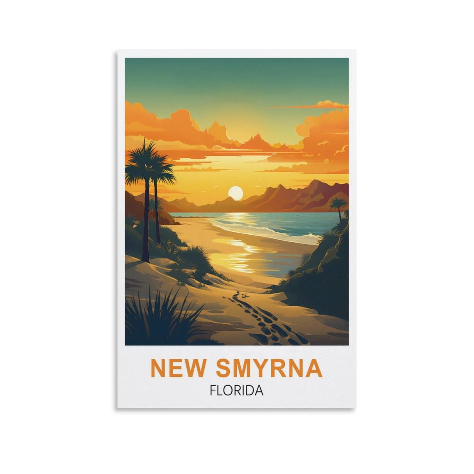 EZMLFA 5D Diamond Painting Kits,New Smyrna Florida Diamond Art Kits Adults, Create Your Own Diamond Painting Full Drill Gifts for Home Decor 30x40cm
