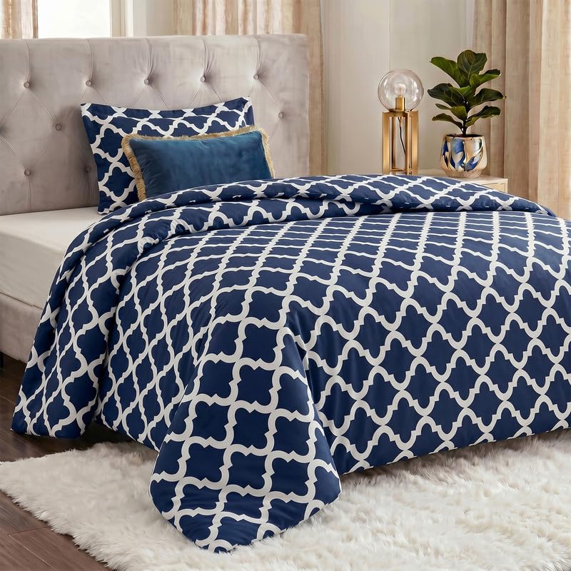 Image of Utopia Bedding 2 Pc Twin Comforter Set, Printed Comforter, Navy