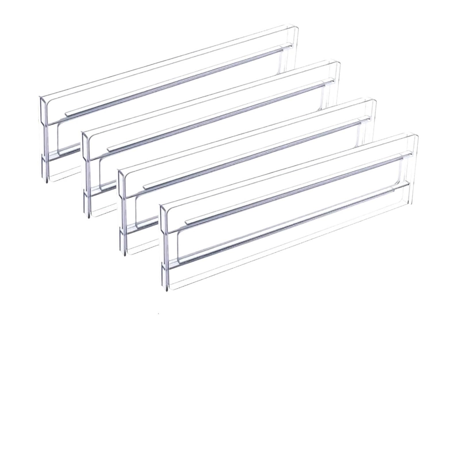 Xbtncyfe 8Pcs 4/6/8/10Pcs Transparent Drawer Dividers Adjustable Expandable Drawer Dividers For Clothes Utensils Cosmetics Office Storage(8Pcs)