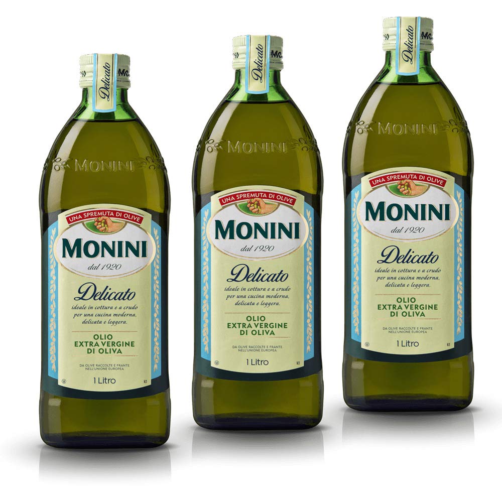 3x Monini Delicato Extra Natives Olive Olivenöl 1L nativ italien olio oliva