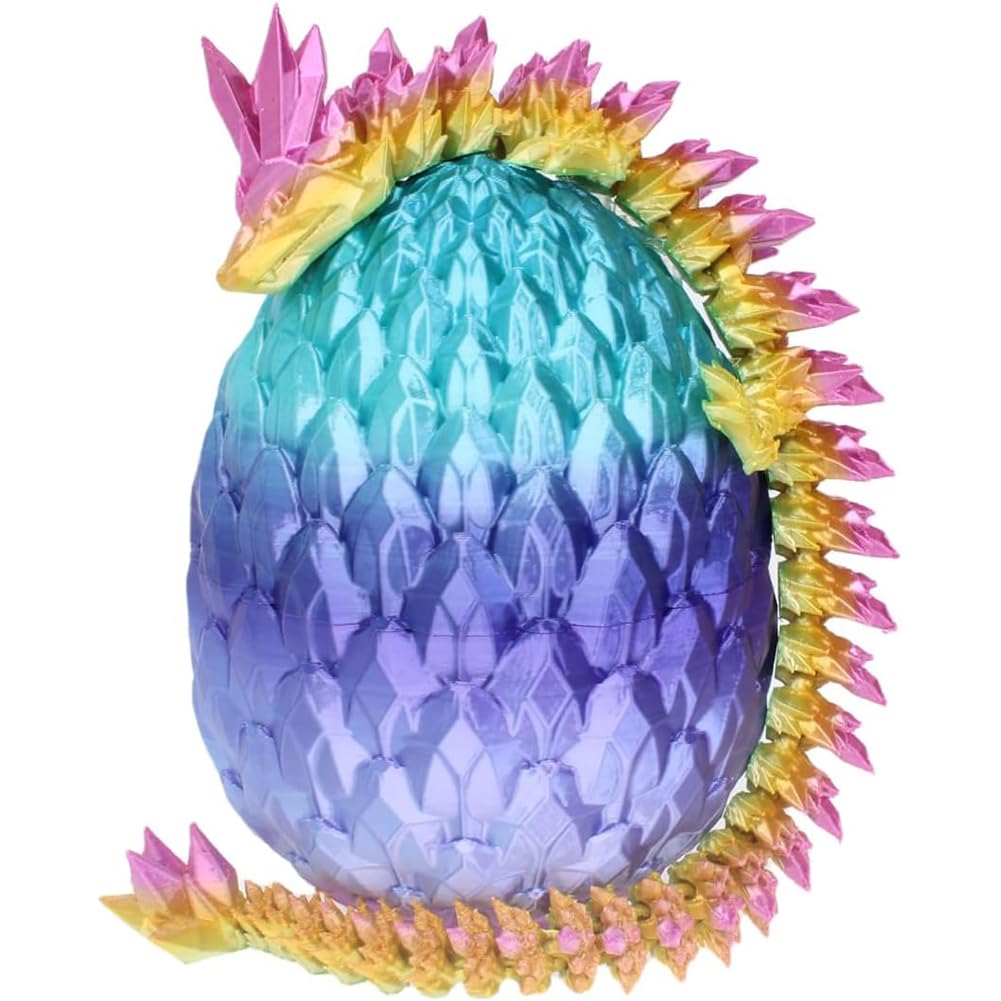 3D Emulated Dragon in Egg,Articulated Crystal Dragon with Dragons Egg,Home Office Decor Executive Desk Toys,Crystal Dragons with Dragonegg Removable Mystery Dragonegg Toy