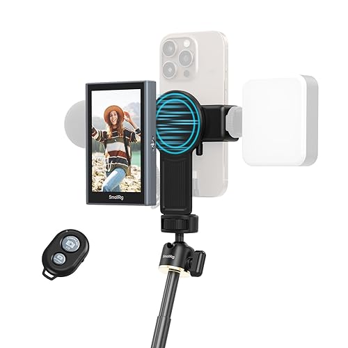SmallRig Phone Vlog Selfie Monitor Screen for iPhone for Huawei for S24/S25, w/Magnetic Phone Holder Clip Mount & Wireless Remote, Sync Rear Camera for Selfie Vlog Live Stream Phone Filmmaking - 4851