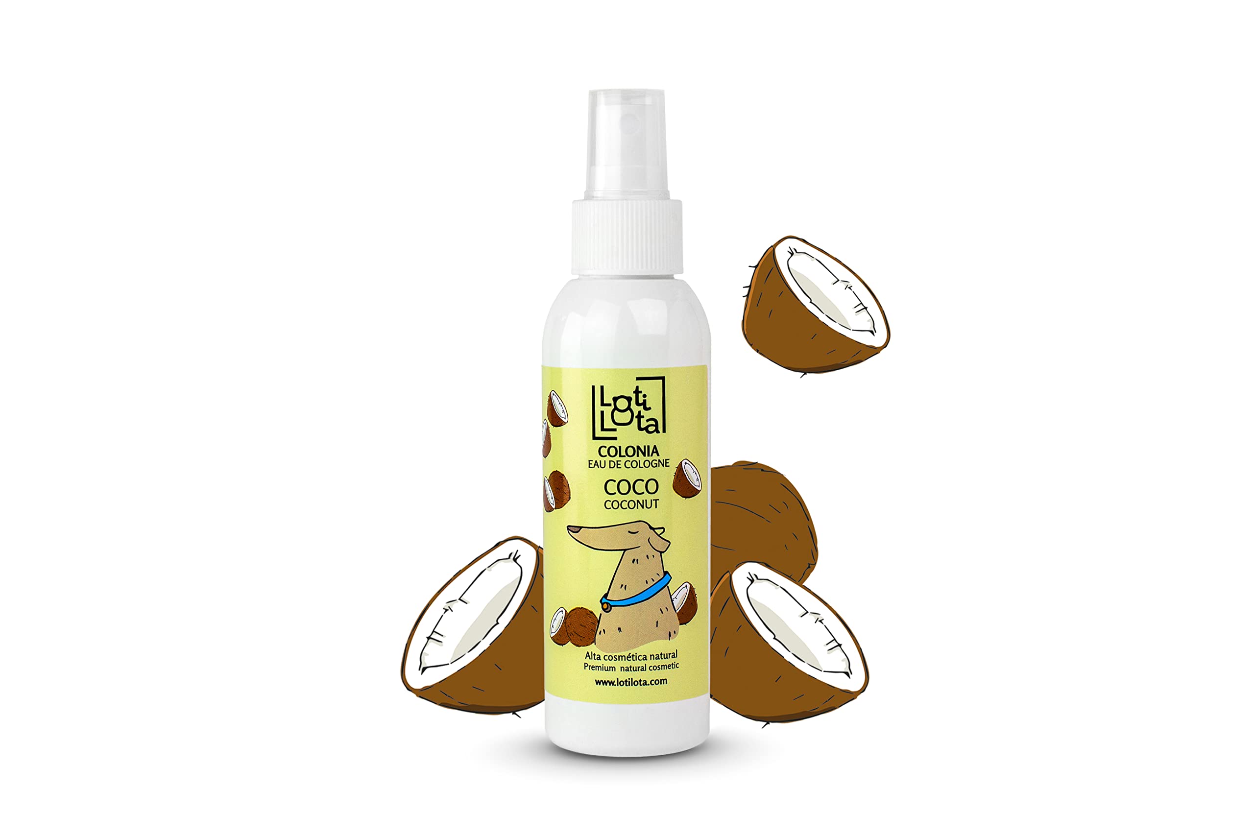 LOTI LOTA Colonia para perros "COCO" especial todas las razas y tamaños - Vegano - 125 ml