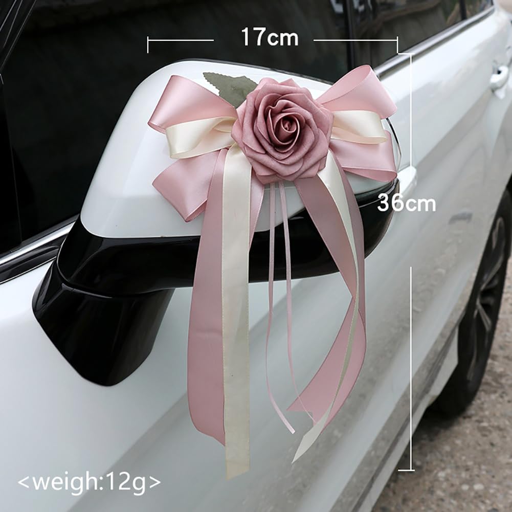Autoschleifen Künstliche Blumen Autoschmuck Hochzeitsauto Dekoration Auto Car Türgriffleiste Rückspiegel Dekoschleife Wedding Hochzeitschleifen Hochzeit Seidenblume Violett 24 Stück