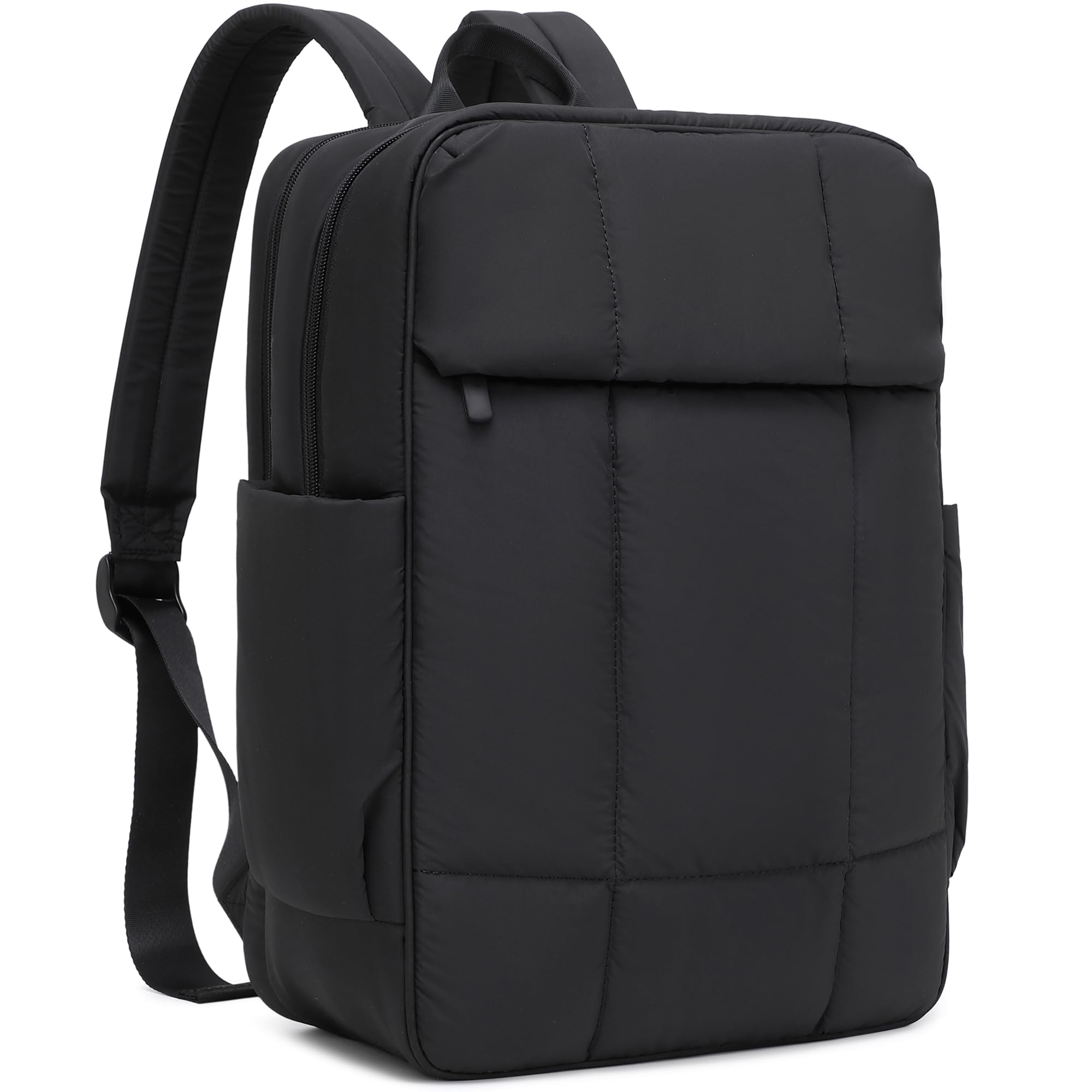 Quilted Laptop Backpack 15.6 Inch with USB Charging Hole,Lightweight Puffer Padding Travel Backpack for Women,Anti Theft College Bookbag,Large