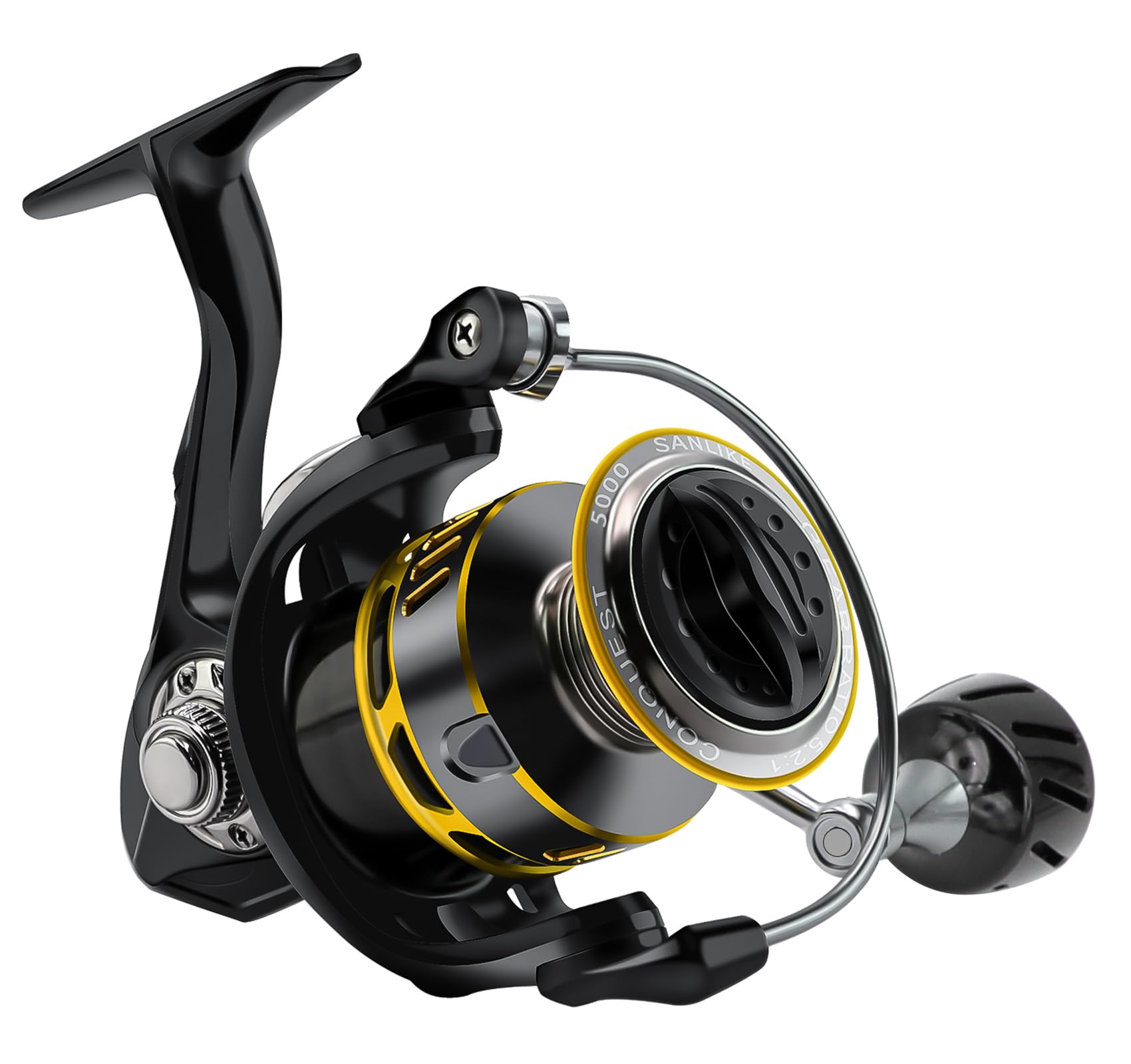 Spinning Angelrolle 5.2:1 Gear Ratio，Angelrollen Karpfenangelrolle 7+1BB Kugellager Spinnrollen, Bait Runner Rollen, Glatte, leistungsstarke Angelrolle, Karpfenrolle (5000) Sport & Freizeit