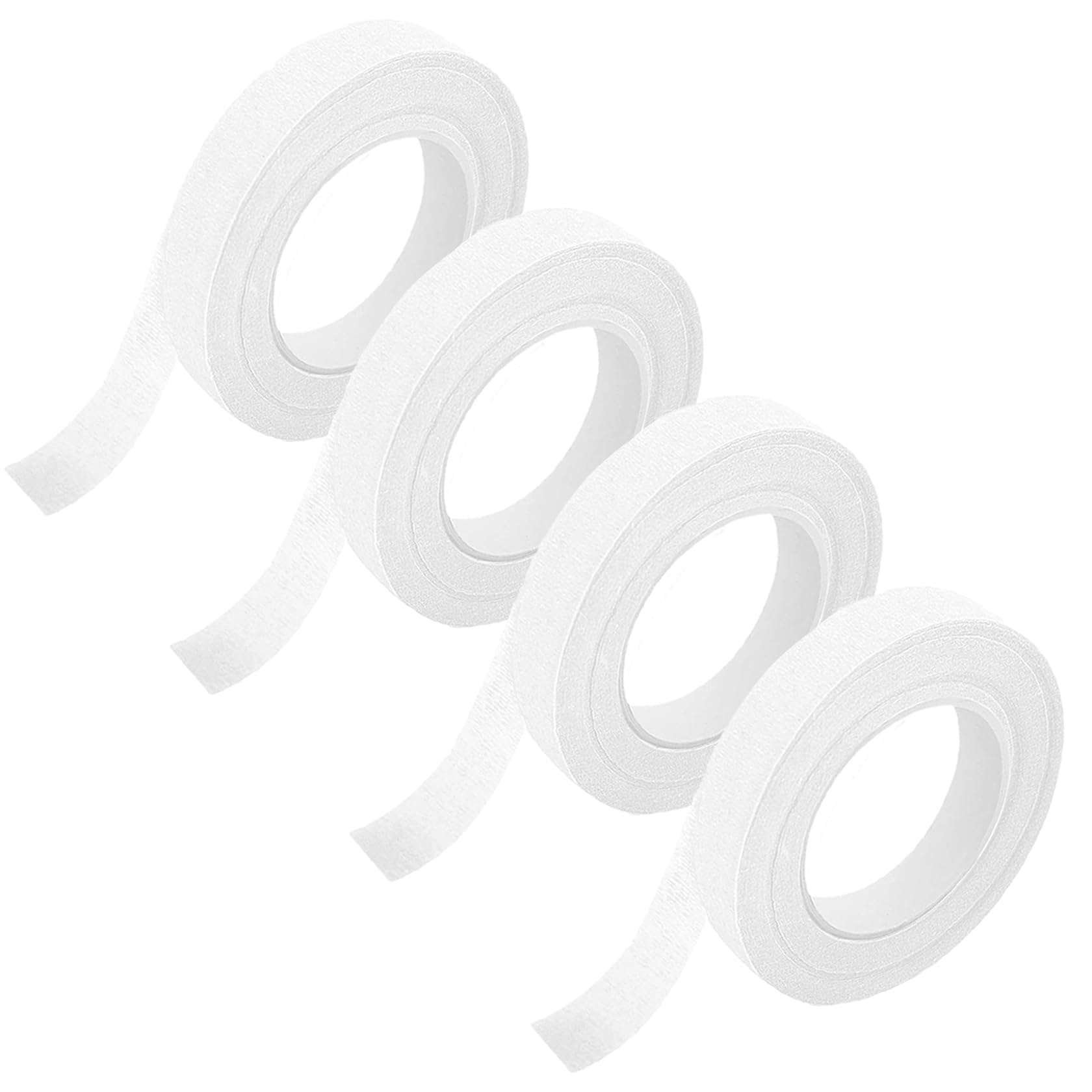 Qikaara 4 Rolls Florist Tape White, 12 mm x 27 m Floral Tape for Bouquet Stem Wrapping, Flower Arrangement, Floral Crafts Supply and DIY Handcrafts (30 Yards/Roll)