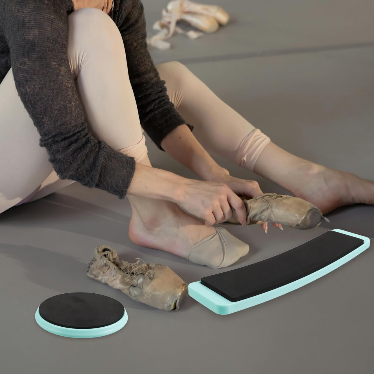STOBAZA 2 Stück Leichtes Ballett Turn Board Tragbares Drehbrett für Tänzer und Eiskunstlauf Rundes Eckiges Trainingsgerät zur Verbesserung von Balance und Drehtechnik Für Zuhause und