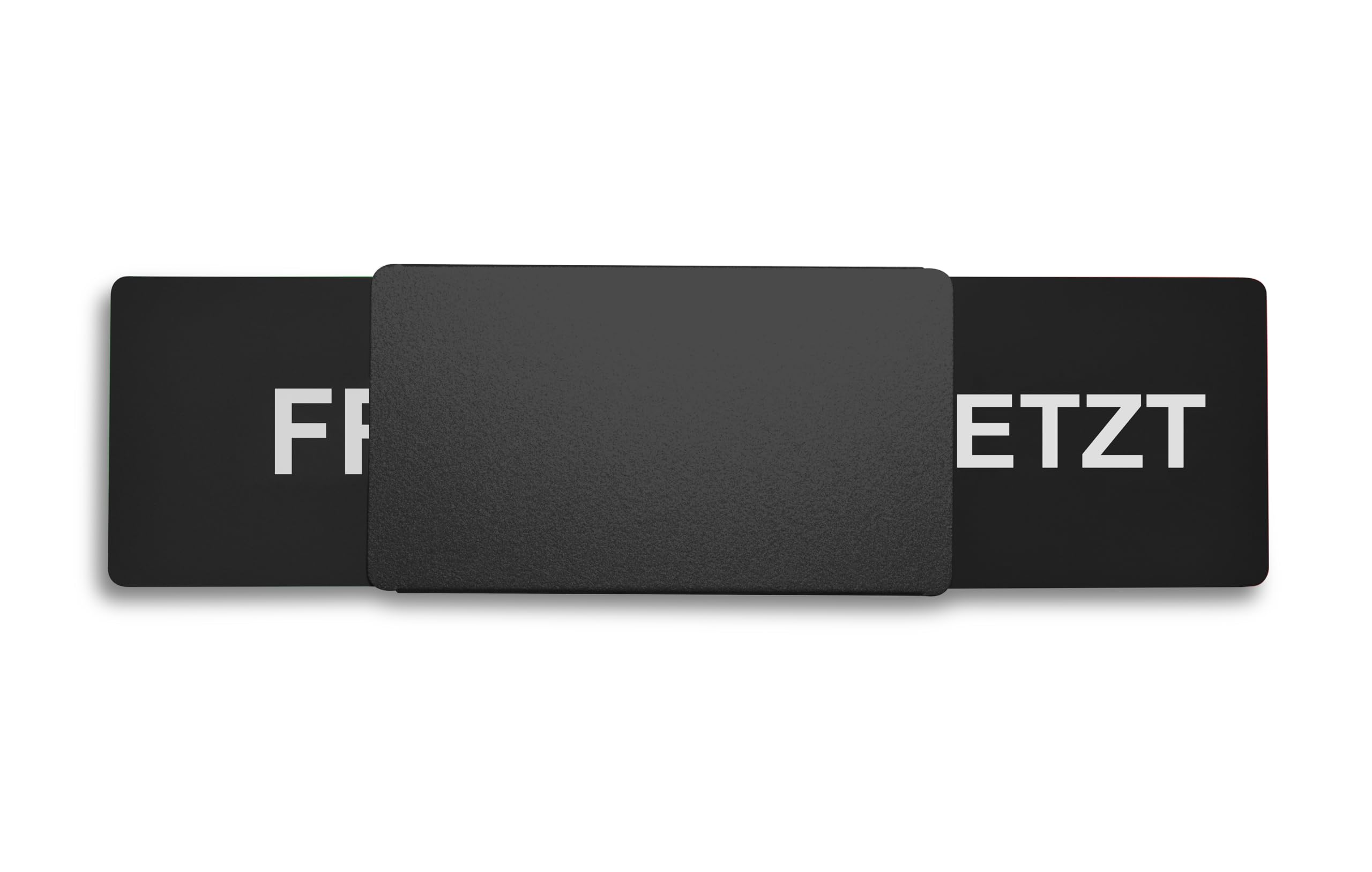 Letrero libre/ocupado Estilo: elegante en negro – 175 x 50 mm – Diseño fabricado en Alemania – Texto grabado – Cartel sin marco con empujador de metal – 2 almohadillas adhesivas de la