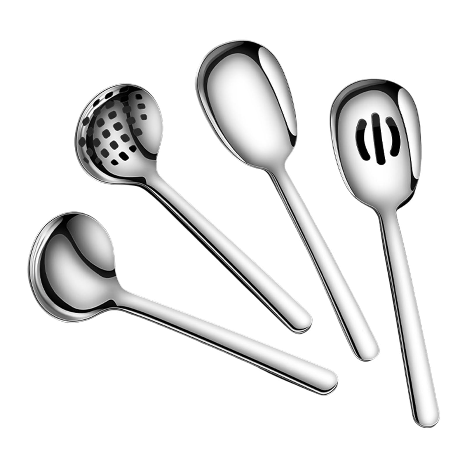 Kalttoy 4PCS Professional Kitchen Utensils Set Cooking Accessories Cooking Utensils 304Stainless Steel Texture for Soup Ladle