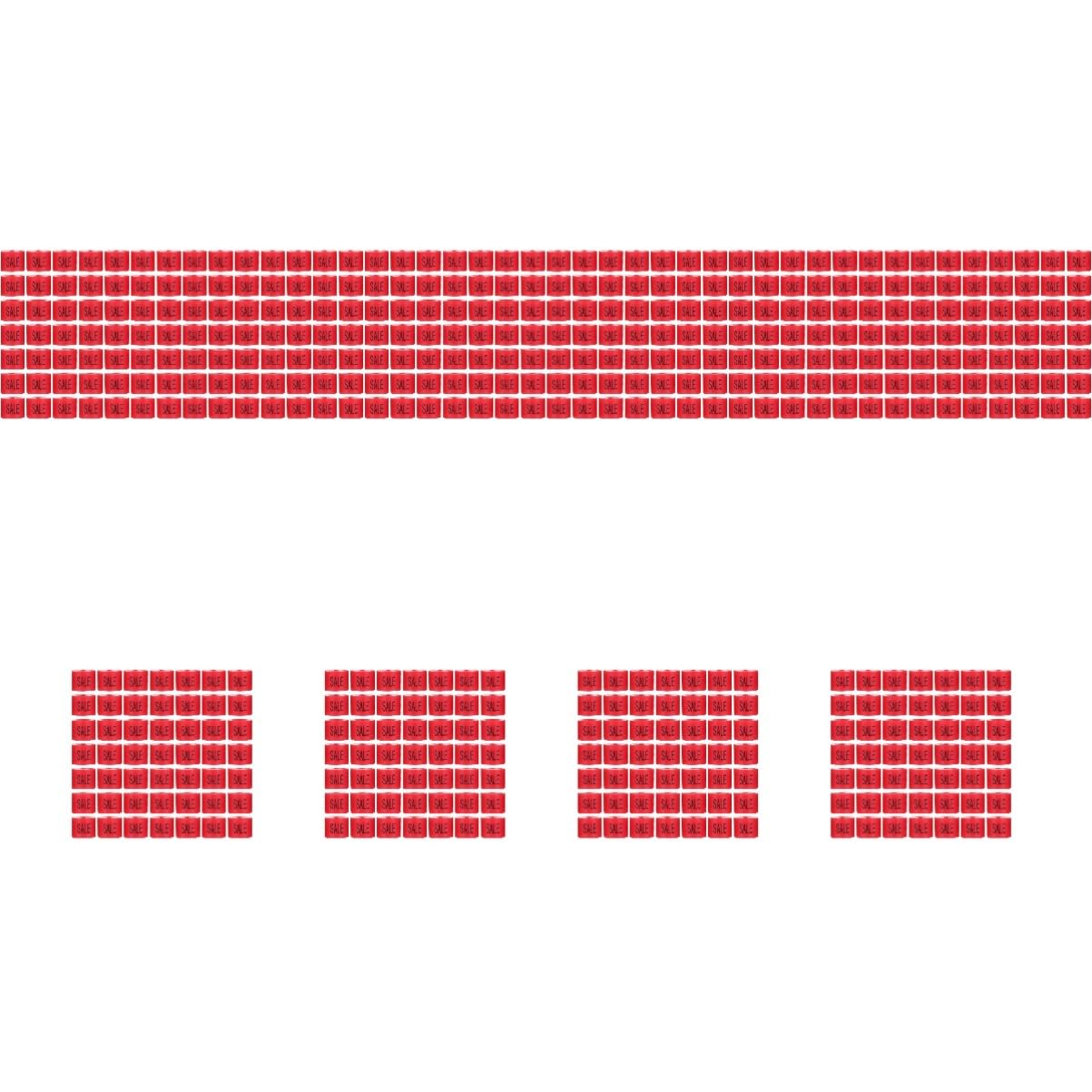IMIKEYA 10 set di etichette di dimensioni a grana per grucce appendiabiti, etichette di vendita etichette di marcatore di etichette di plastica rossa, 100 pezzi x 10