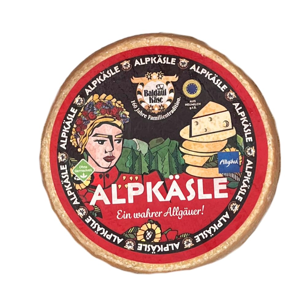 Baldauf Alpkäsle - Hartkäse aus Heumilch - Heumilchkäse aus Allgäuer Rohmilch, ca. 800 Gramm Laib