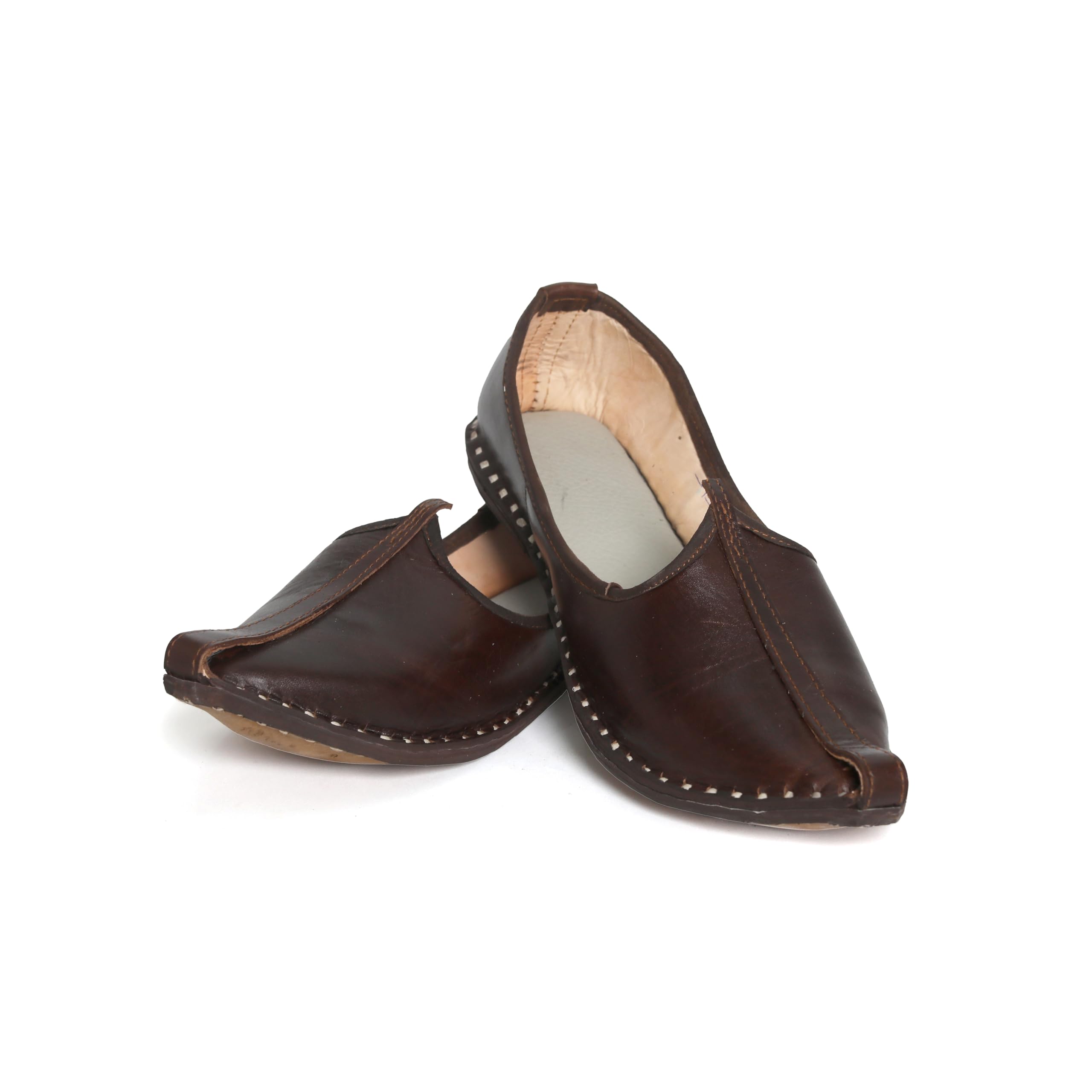 Men's Traditional Ethnic Leather Juttis Mojaris | Latest Jutis for Men (Dark Brown, Size - 11)-image-20