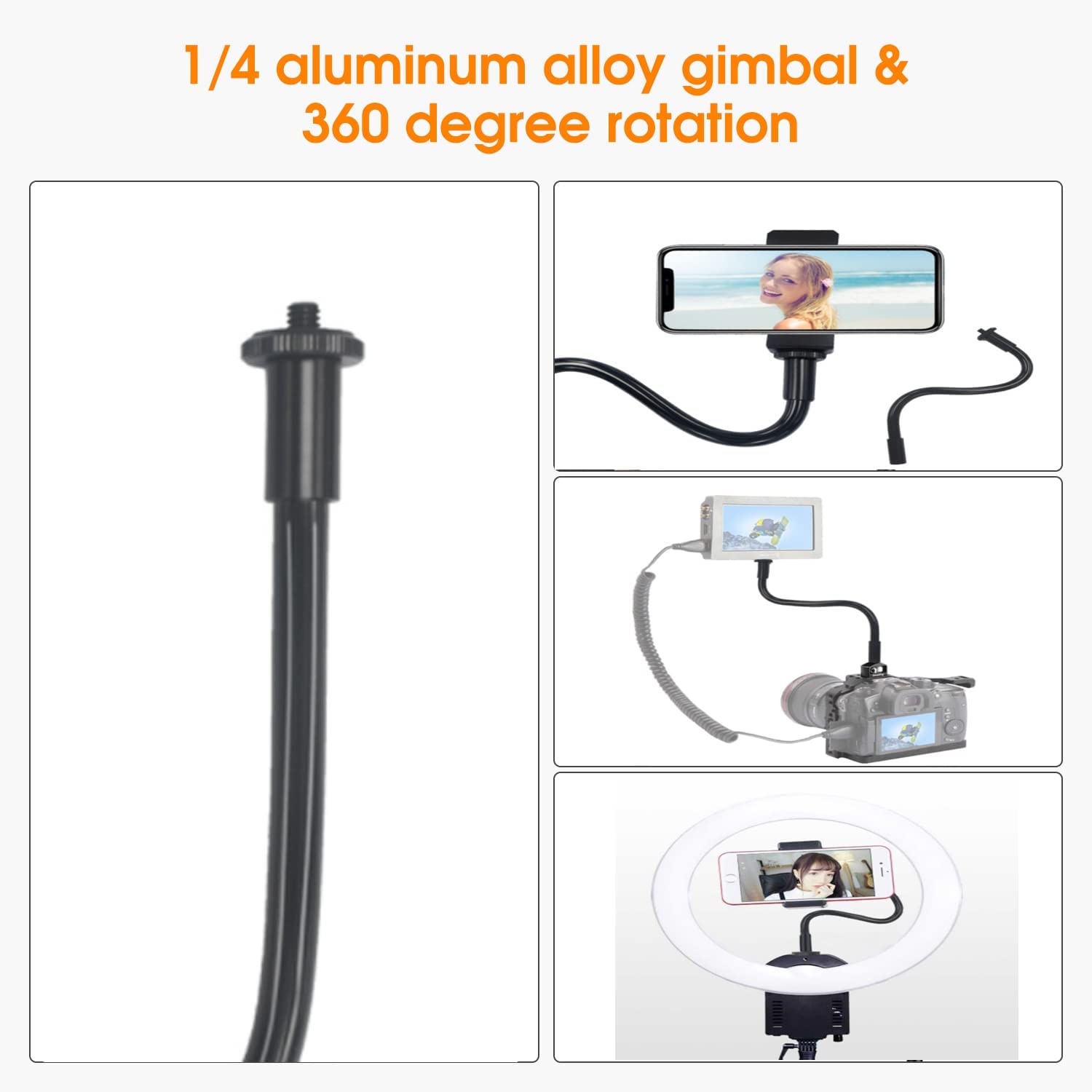 Amazon | KAGYOKU フレキシブル チューブ アーム 28CM 1/4ネジ付