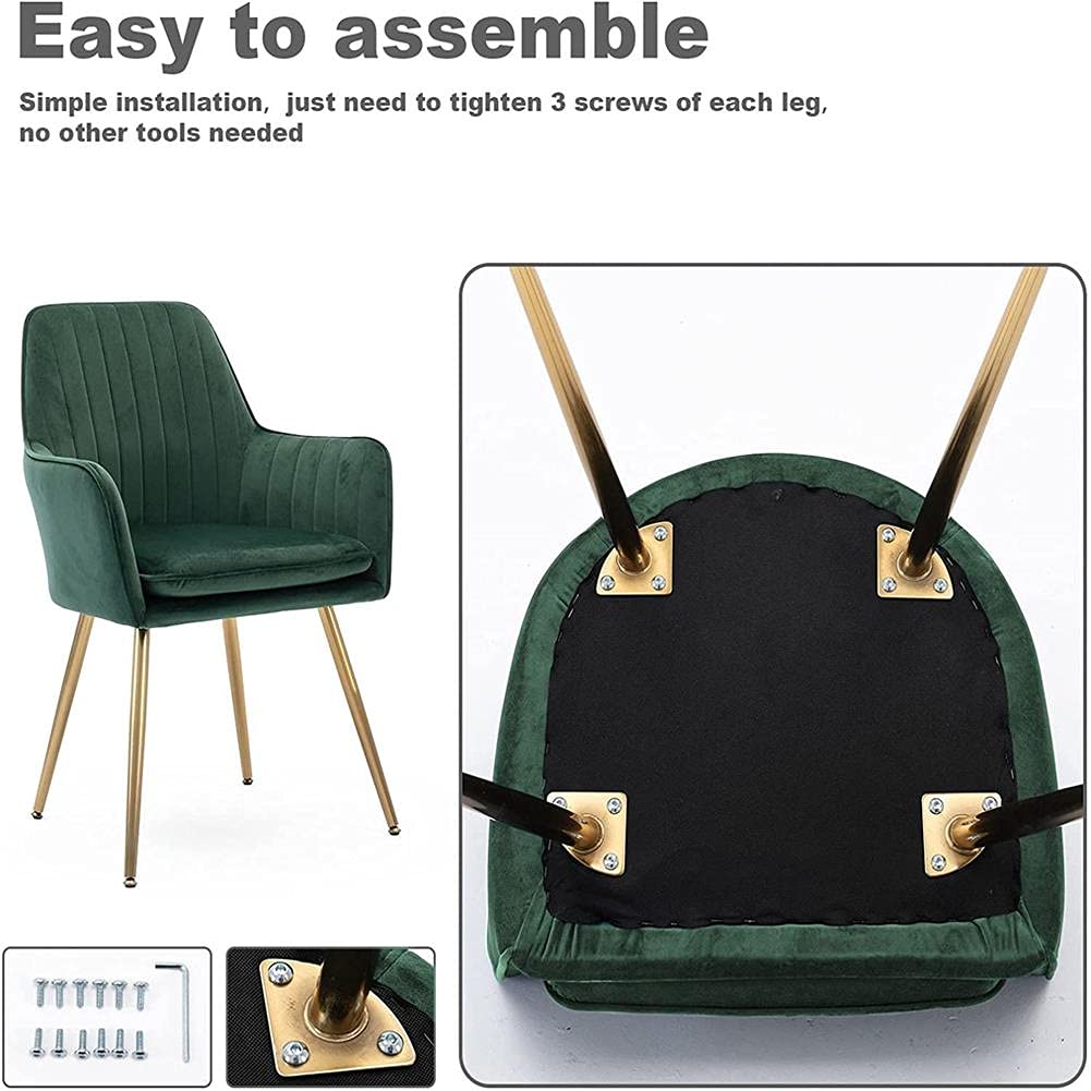 2 Sedie Da Pranzo In Velluto Con Gambe In Metallo - Imbottite, Moderne, Per Soggiorno O Cucina - Foto 5