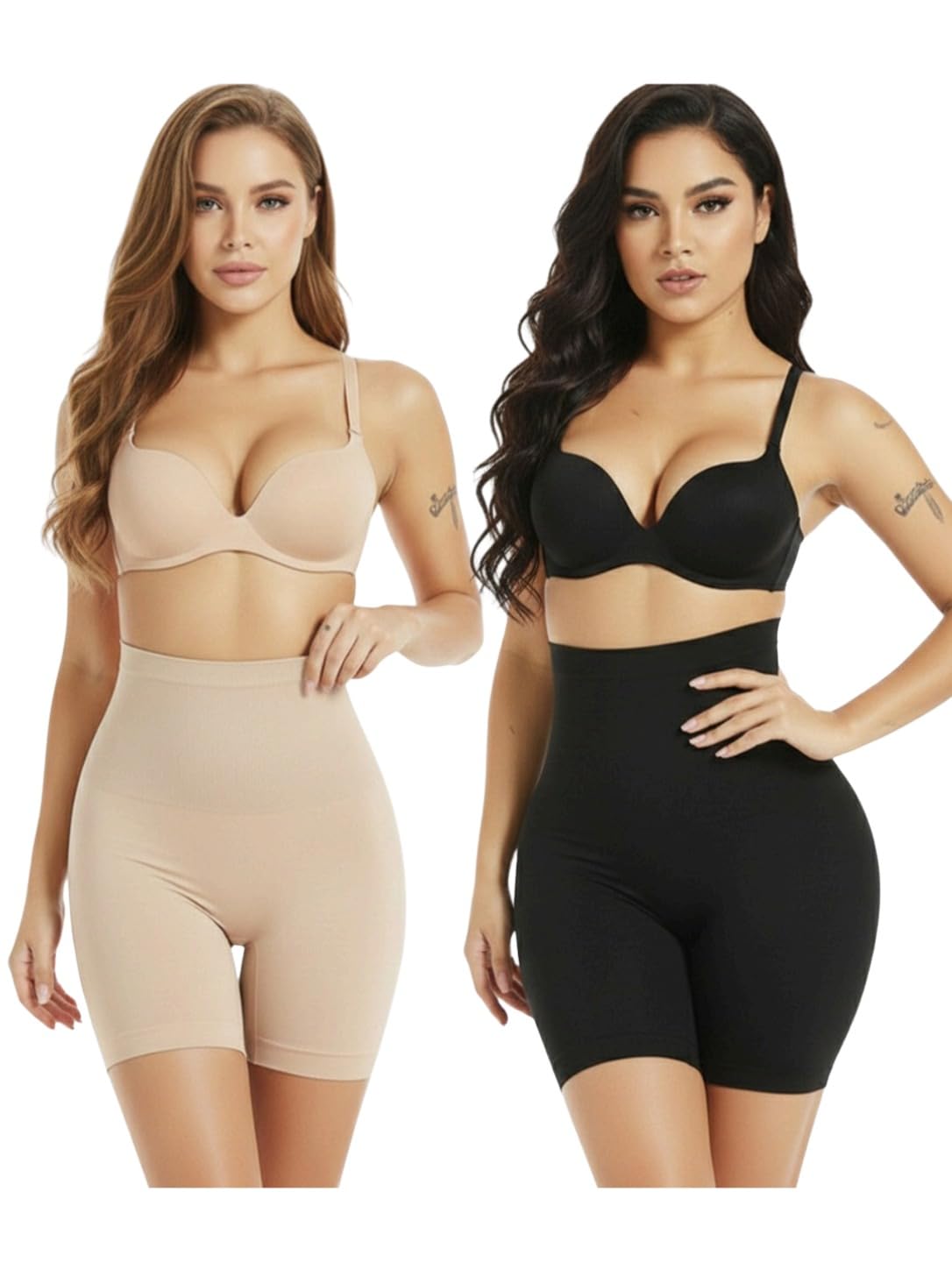 Women's High Waist Shapewear Shorts for Tummy Control | Seamless Body Shaper Panty Slimming Thigh Shaper Butt Lifter Waist Trainer Compression Shorts-image-4