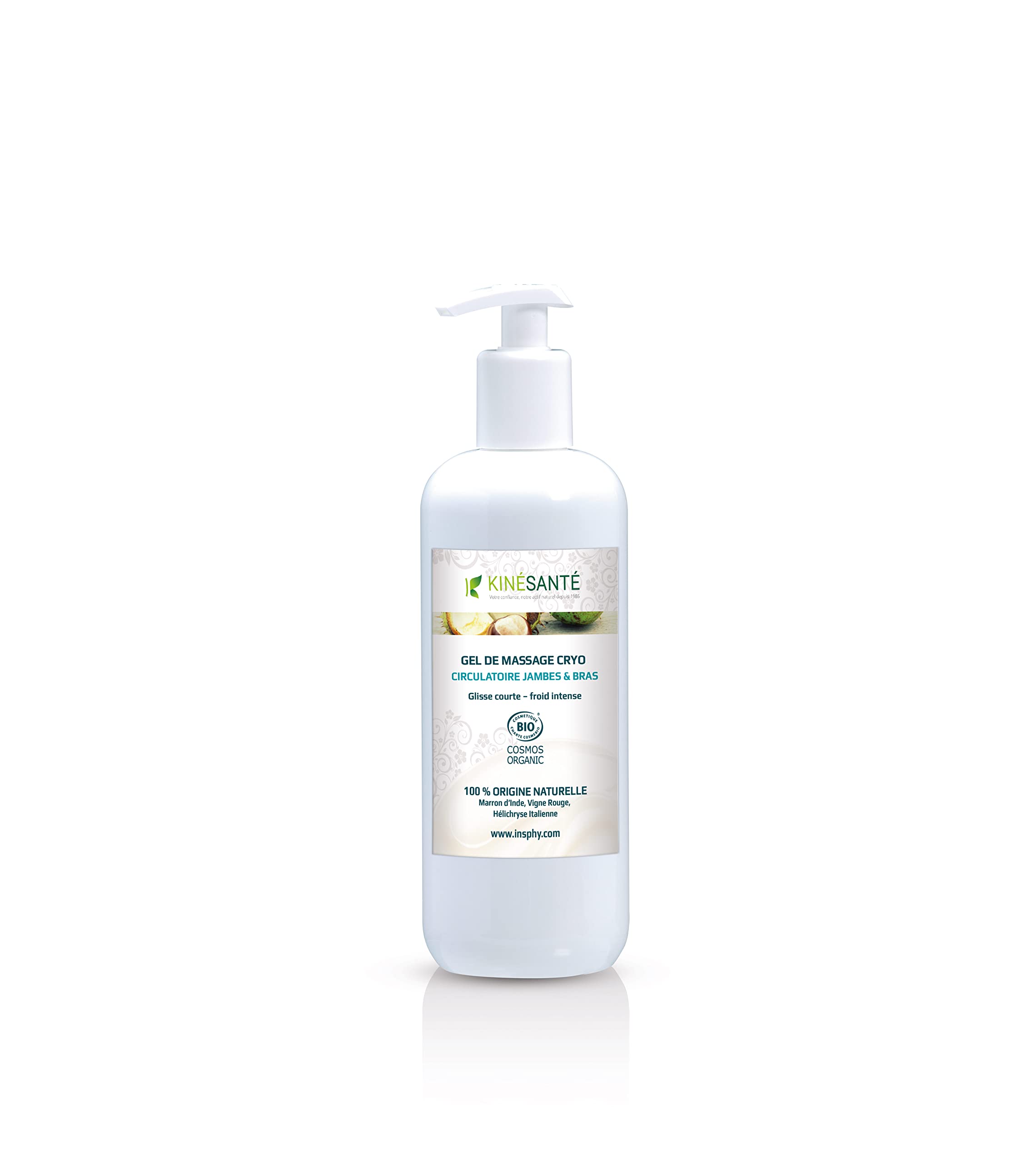 Gel Cryo Circulatoire Jambes & Bras 500 ml - Soulage les Jambes Lourdes - Froid Intense - Camphre Naturel et Menthol Bio