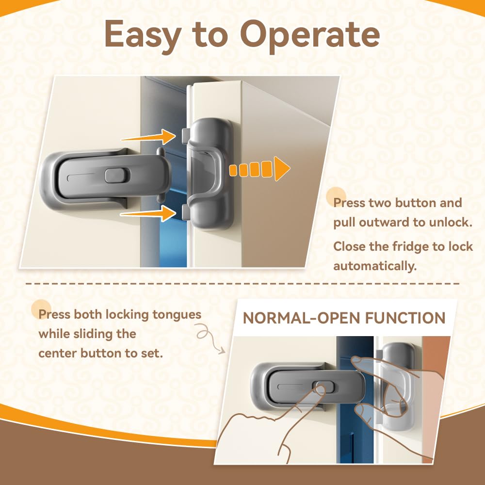 SAFELON Baby Safety Refrigerator Lock, Child Proof Fridge Door Lock, Protect Refrigerators with Damaged Sealing Strips - Image 4