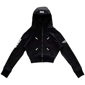 melt the lady back zip cropped hoodie 黒 新品ファッション - melt the lady back zip cropped hoodie 黒