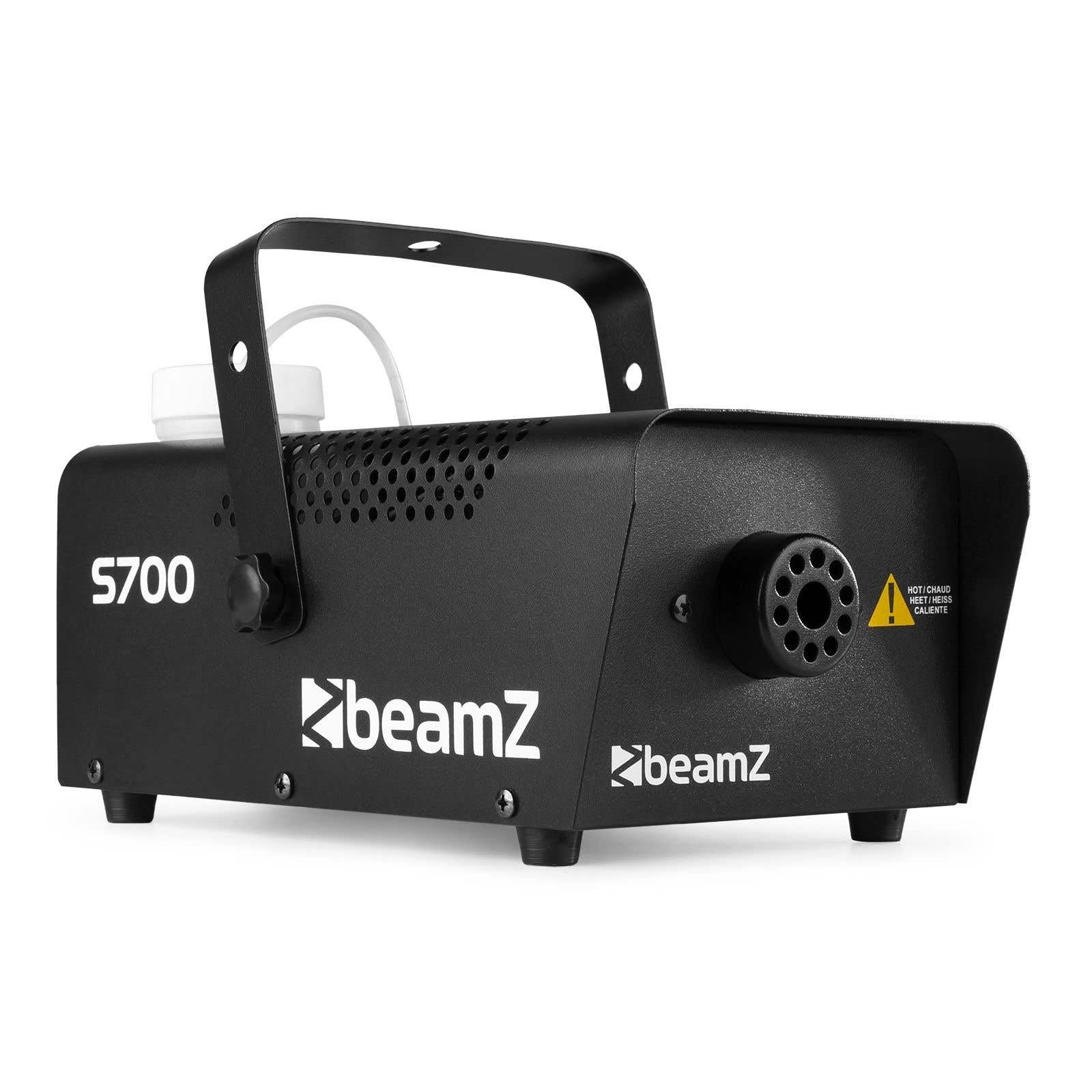 BeamZ S700 Mini Nebelmaschine mit Fernbedienung inkl. 250ml Fluid, 700 Watt Fogger, Smoke Machine mit 400ml Tank, Fog Machine, Nebelmaschine Halloween für Party, Hochzeit, Events, Hazer mit 75m³/min