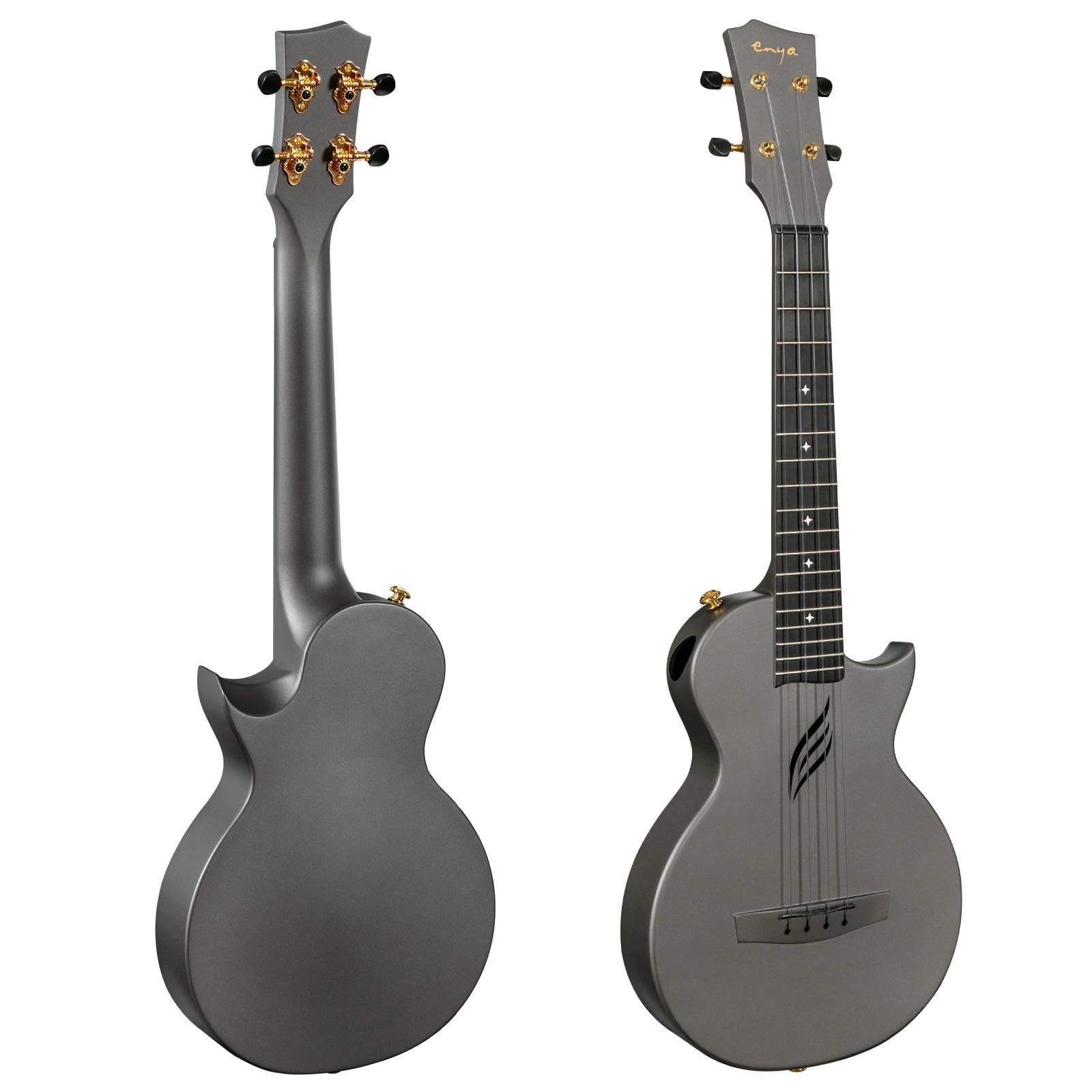 Ukulele Professionelles 26 Zoll Reise Musikinstrumenten Anfängerset Aus Carbonfaser Mit Cutaway Inklusive Koffer Und Tragegurt(Type1)
