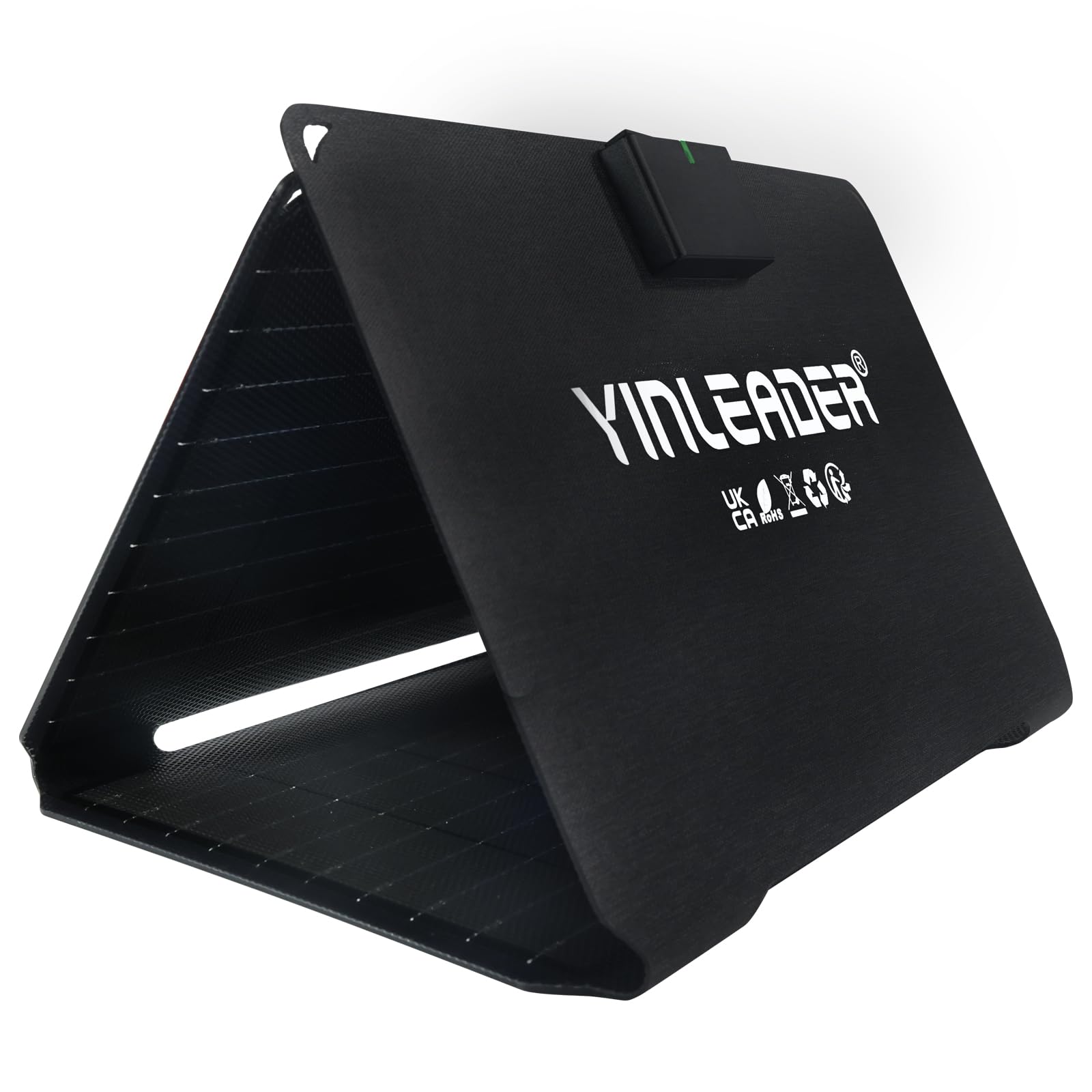 Yinleader Panneau solaire portable 30W étanche IP65 Chargeur solaire pliable avec charge rapide 18W USB-C & USB-A QC3.0, compatible avec smartphone, tablette, station d'alimentation