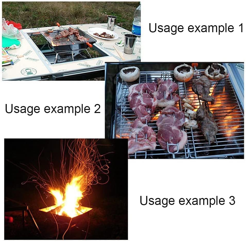 kisidus Klappgrill Holzkohlegrill Portable, Tischgrill Campinggrill mit Deckel, Tragbarer BBQ Grill für Camping Garten Picknick Party