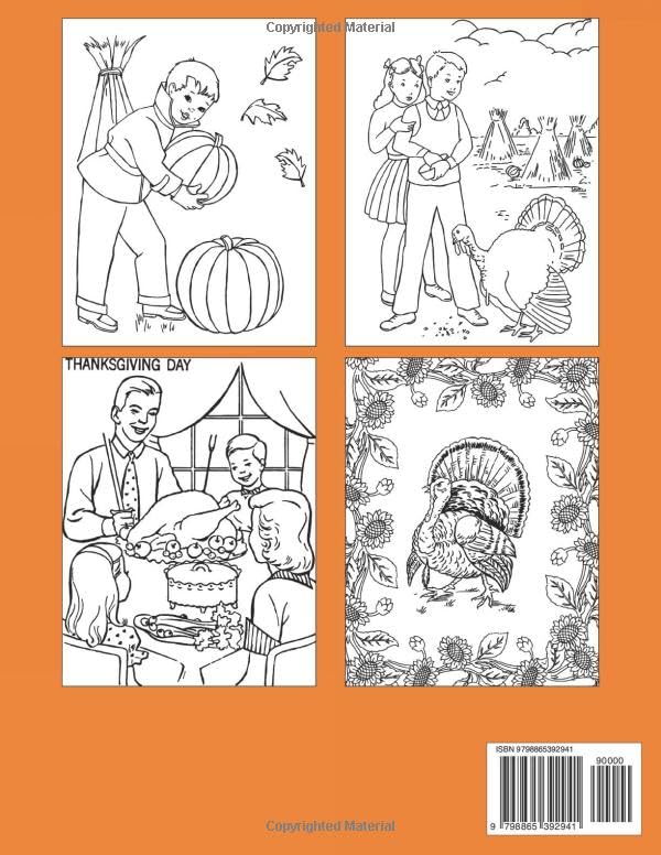 Vintage Thanksgiving Coloring Book Old Fashioned Thanksgiving Coloring