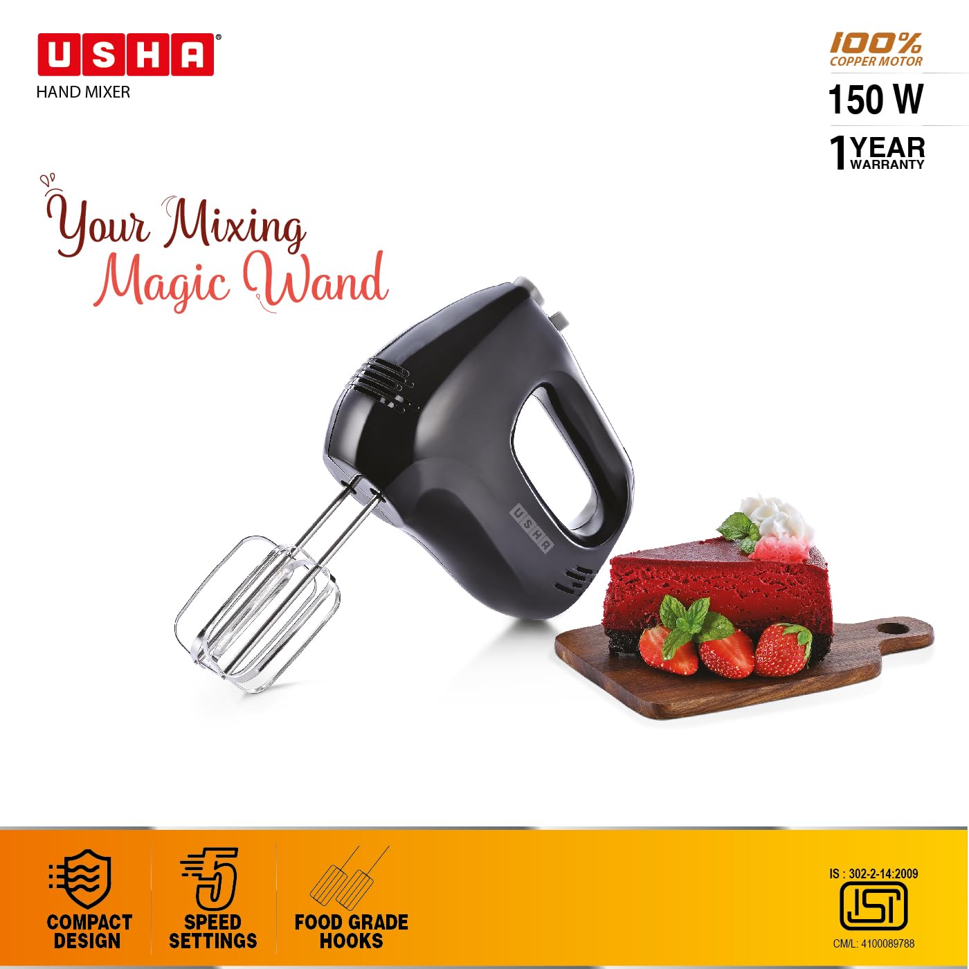 Usha Hand Mixer 150 Watt Light Weight Speed Setting Desertcart