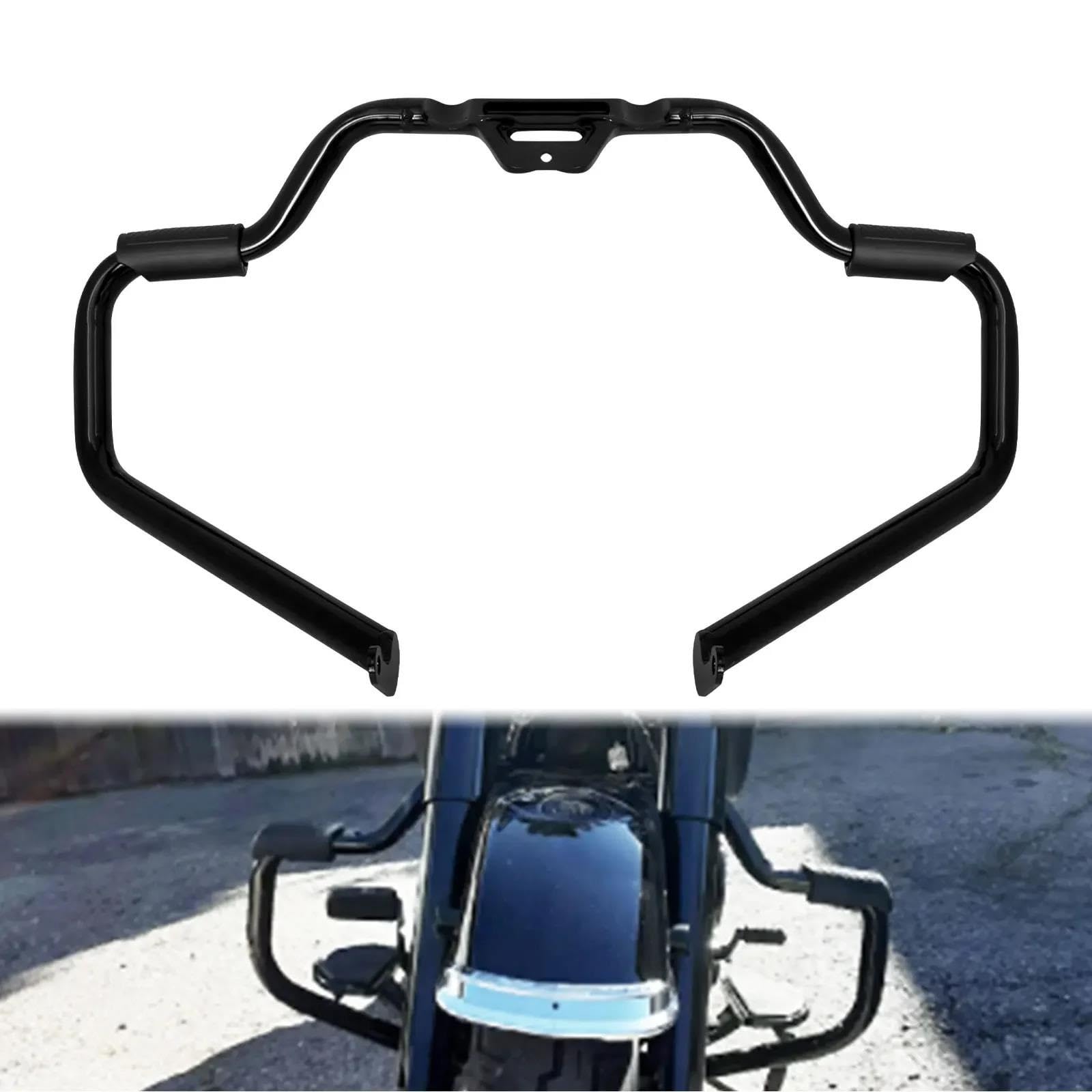 Protector Motocicleta Protección Contra Choques Carretera Para Softail Para Fat Boy Para Heritage Para Deluxe Para Slim 18 En Adelante Defensa Protector Motor(Negro)