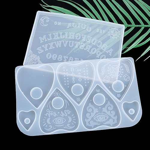 Miniatura 8 de Vctitil Moldes de resina, moldes de silicona de resina epoxi, tablero de planchette hecho a mano para colgantes, manualidades de resina, suministros