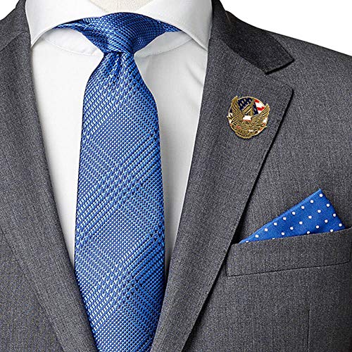 Image of PinMart Veteran Pin - Patriotic American Lapel or Hat Pin - Proud to be Retired Army, Navy, Air Force or Marine Corps - Gold Color Plated Enamel with Secure Clutch Back