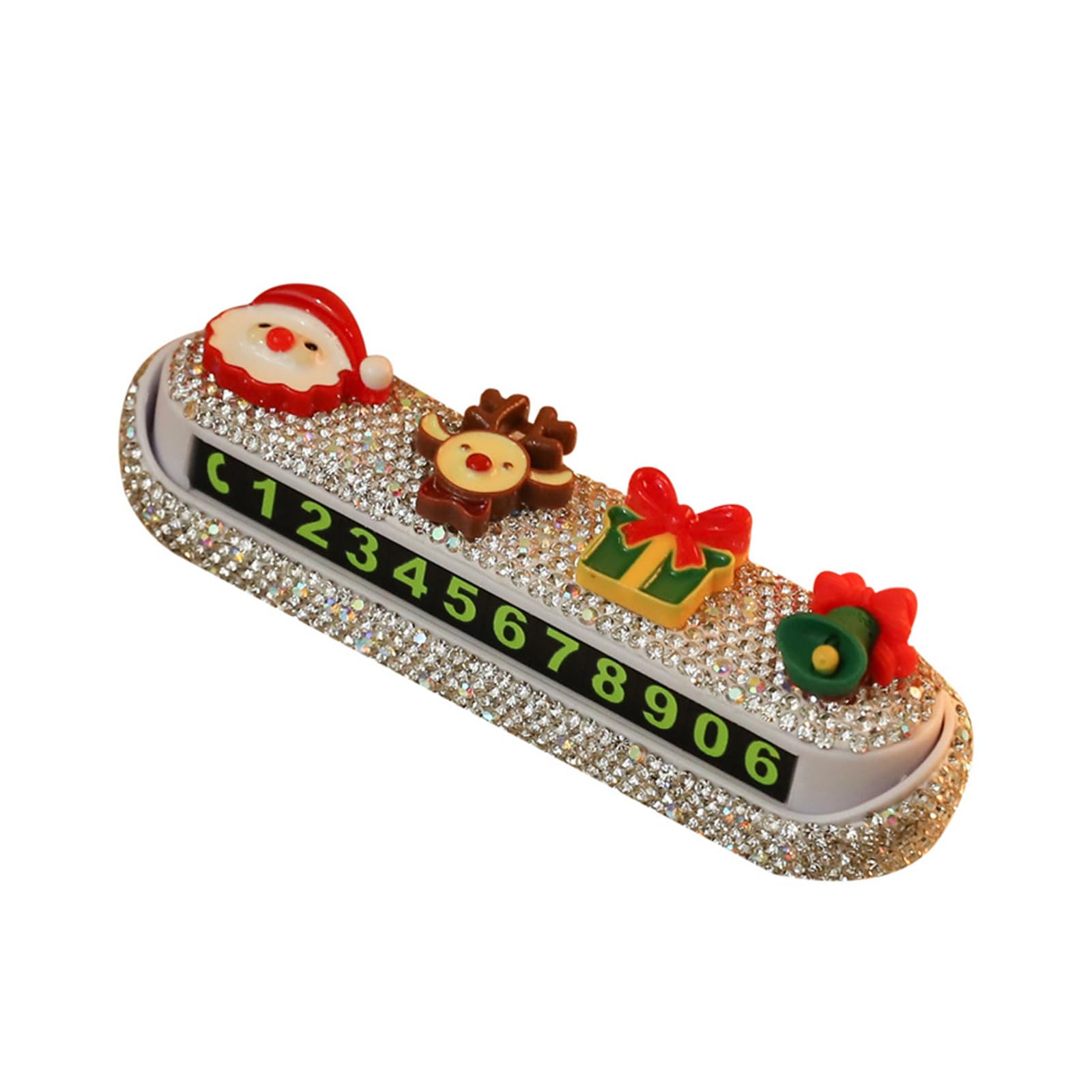 carotoe Seasonal Vehicle Identification Plate Quick Install Christmas Parking Number Board Using Recyclable Materials Holiday Car Decoration with Clear Numbers
