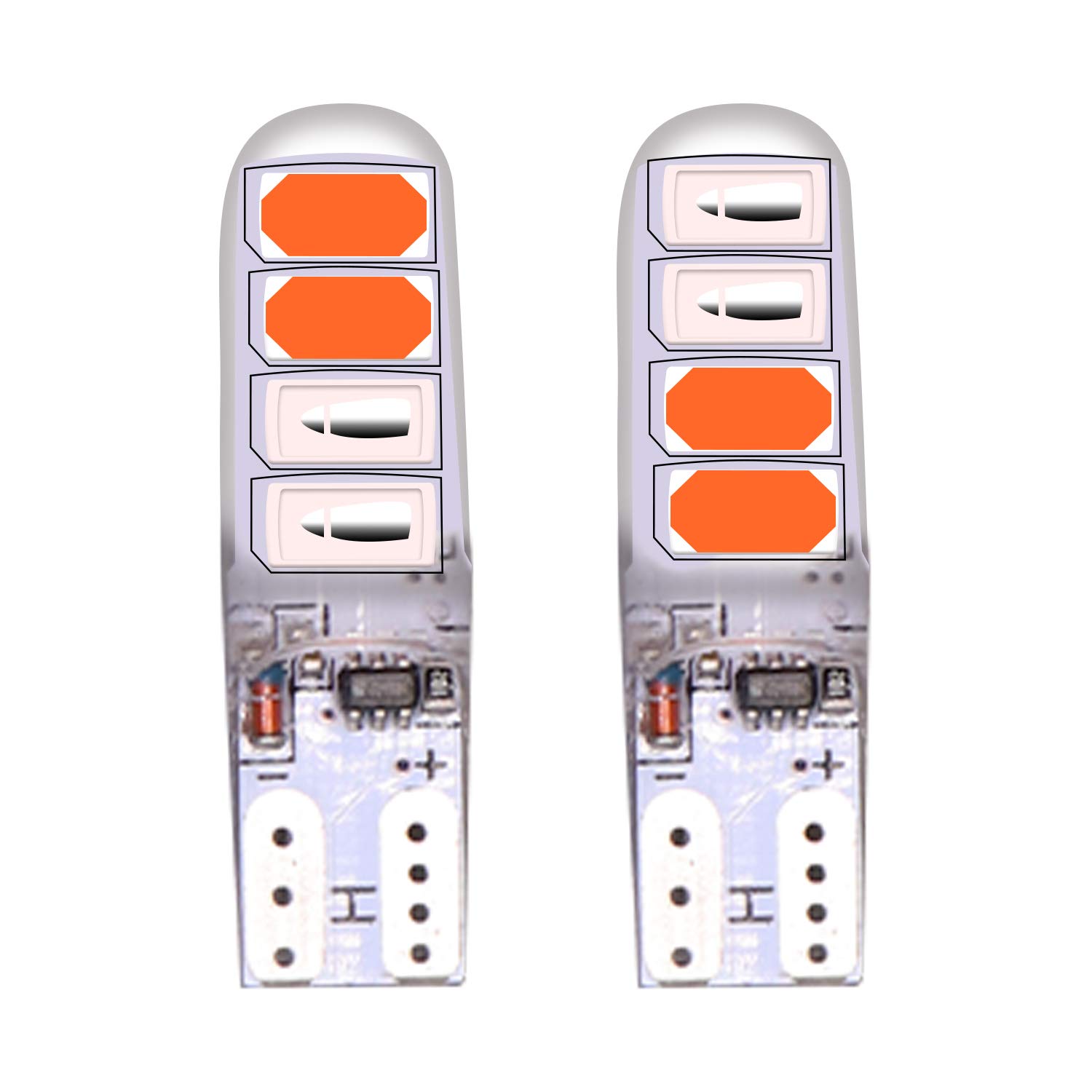 AllExtreme 1W 10 LED Parking Light 6000K Bright Interior Pilot Licence Plate Lamp Door Courtesy Indicator Lamp for Cars Bikes Motorcycles (Red & Pink, 2 Pcs)