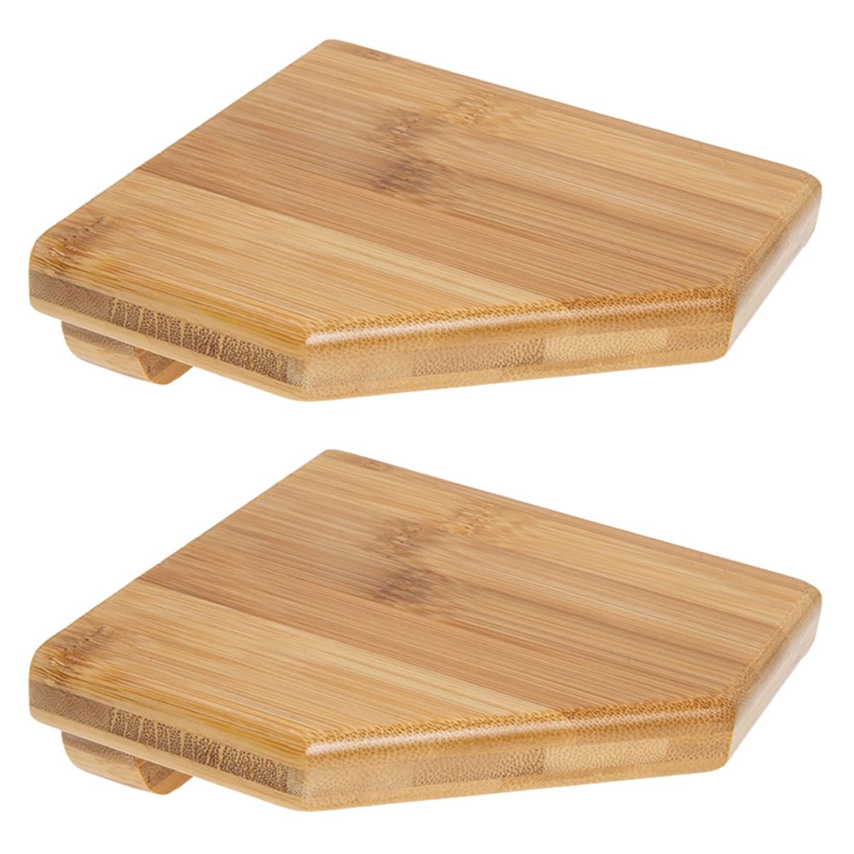 YUANCHUTOP 2pcs Bamboo Corner Floating Shelves - 14cm Triangular Wall-Mounted Storage Racks for Bathroom, Kitchen, Office - Space-Saving for Home Decor