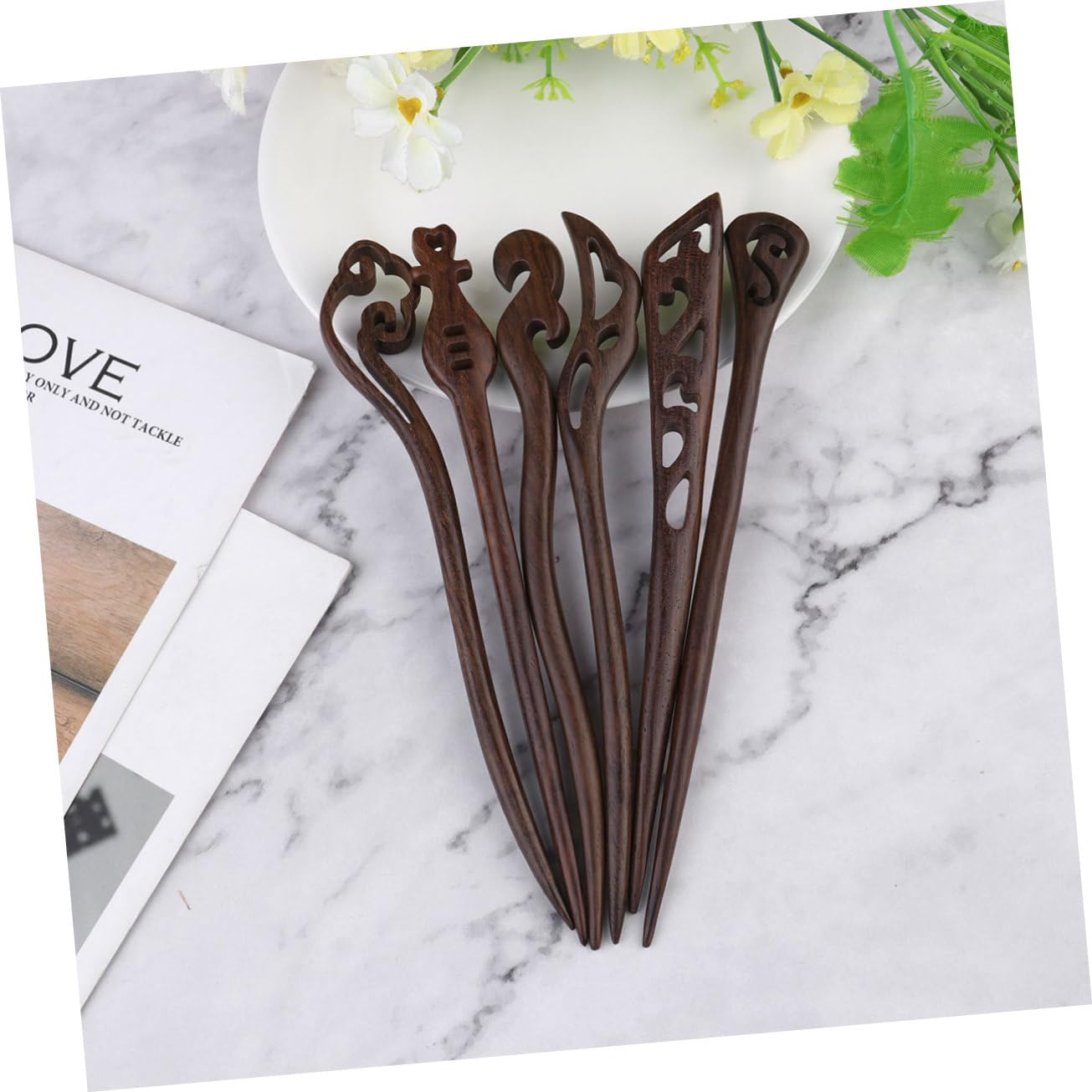 3 Sets Vintage Holz Haarnadeln Für Dutts Chinesische Knoten Haarnadel Antiker Stil Mode Kopfschmuck Damen Haarschmuck 6 Stück * 3 Zufälliger Stil