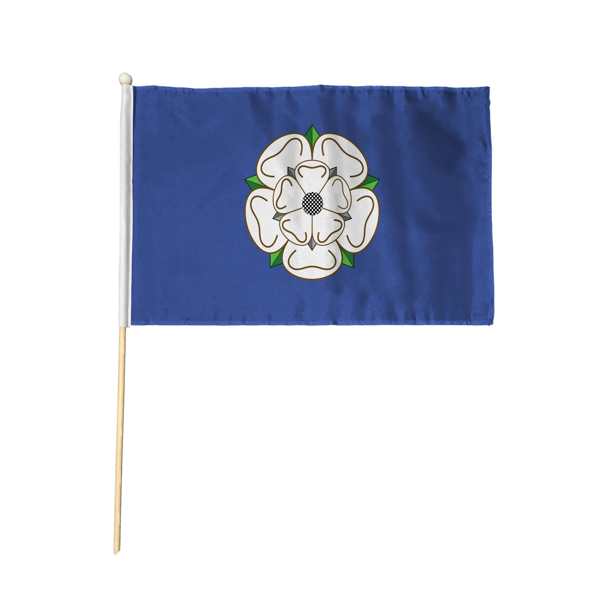 Flagtex Yorkshire Old Pack of 12 Hand Waving Flag (9x6 Inch) - Premium Wooden Stick Hand Flag 9x6 Inch Natural Wood Pole Yorkshire Historical County Flag Events Parades