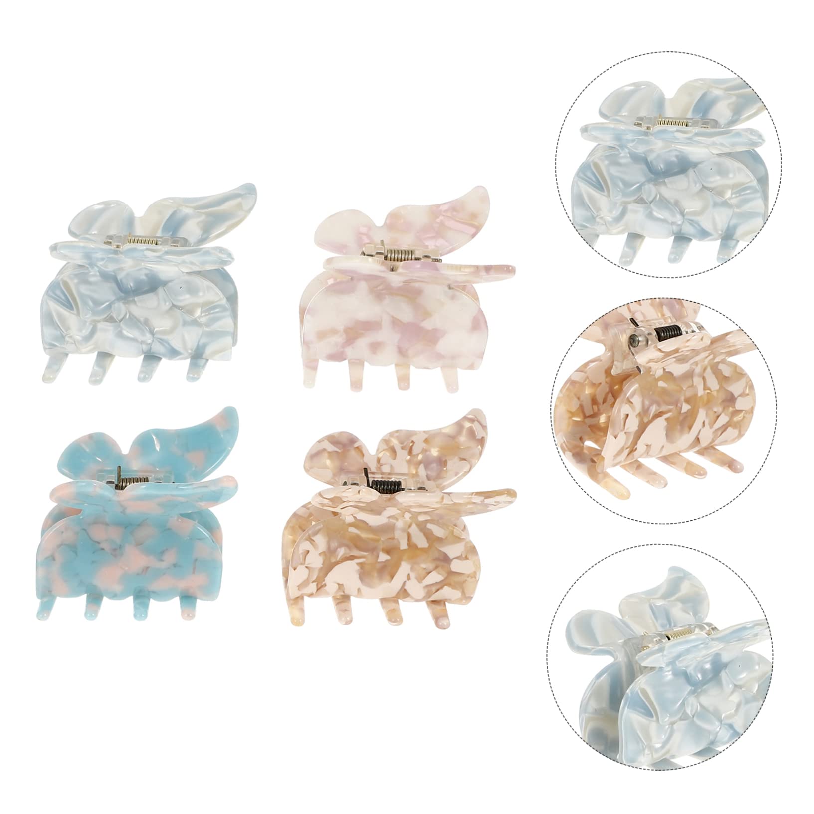 FRCOLOR 16stücke Teiliges Set Schmetterlings-haarklammern Für Damen Haarspangen Wasserblau Blütenkaffee Weiß- Und Blau Stabile Und Langlebige Clips Für Frisuren