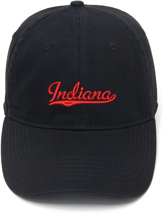 Men's Baseball Caps Indiana - in Embroidered Dad Hat Washed Cotton Adjustable Embroidery Cap