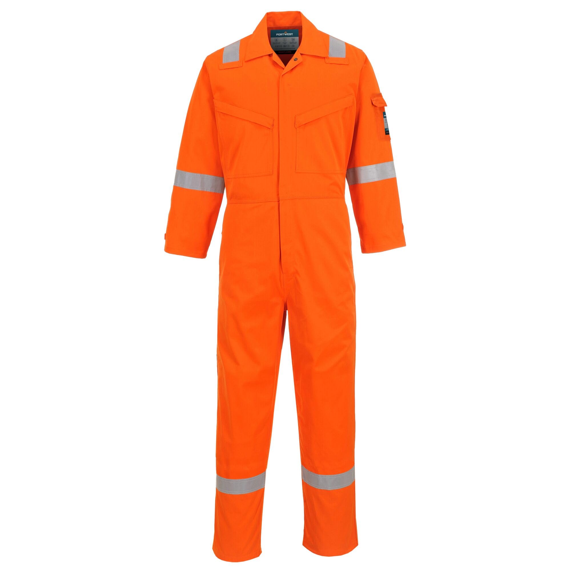 Portwest Araflame Silver Coverall, Size: 4One Size, Colour: Orange, AF73ORR40