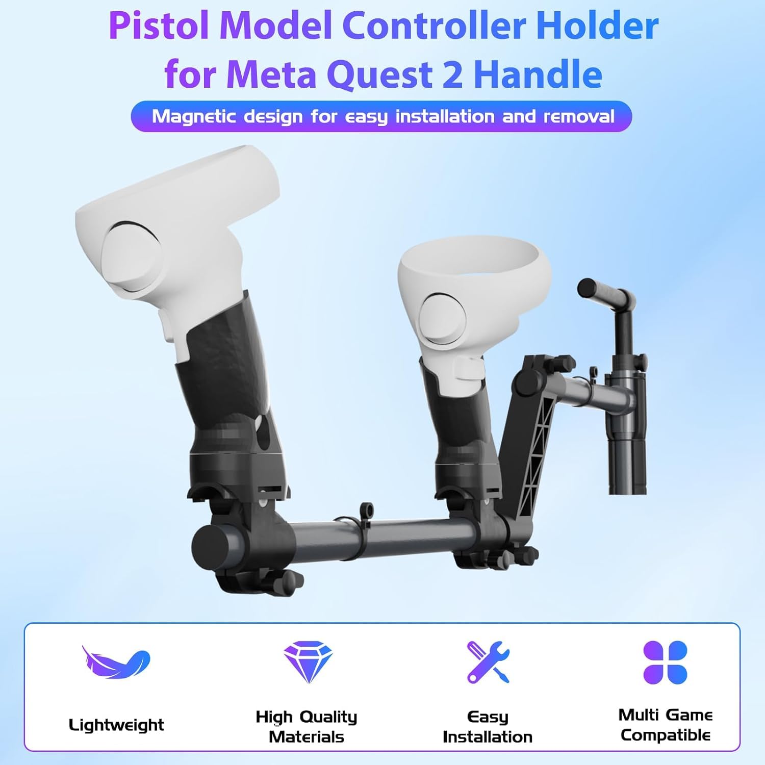 vr for Que.st 2 Shooting Controller Handle, Magnetic Rifle Accessories st with Shoulder Straps