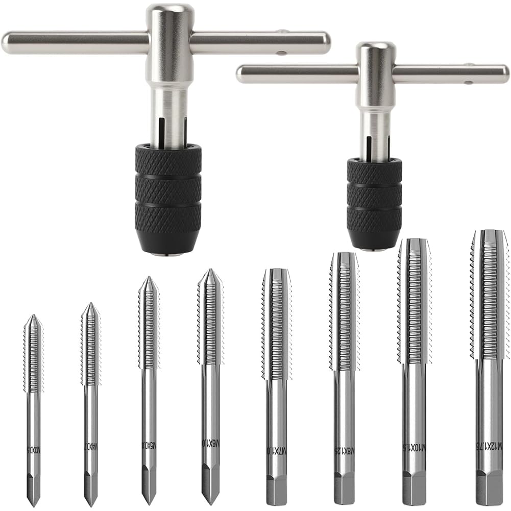 Jnchdghwa Adjustable Tap and Die Set Metric Plug Tap Tap Drill Tap Drill Set Hand Thread Taps Set