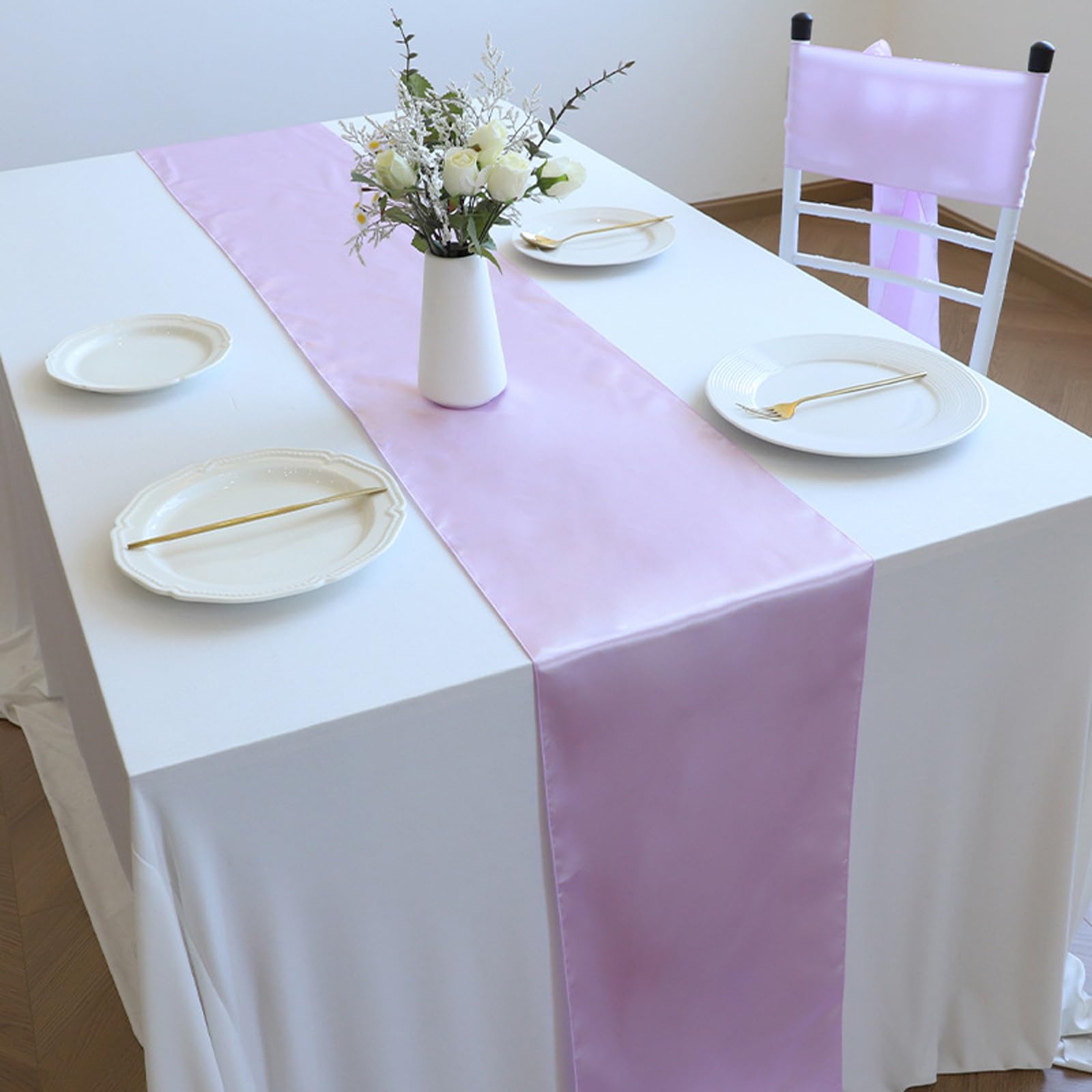 36 Packs Light Purple Table-runner 11.8*108.26in Long Bright Silky And Smooth Table Runners For Wedding Banquets Birthday Party