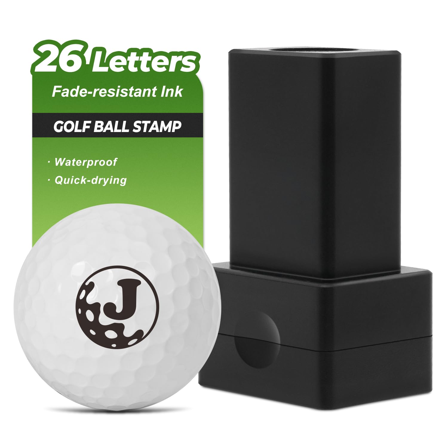 Golf Ball Stamp - Golf Accessories for Men - Personalized Golf Marker - Golf Ball Marker for ID - 26 Letters Golf Gifts for Men - Essential Golf Stuff - Durable Golf Stamp for Golfer, J